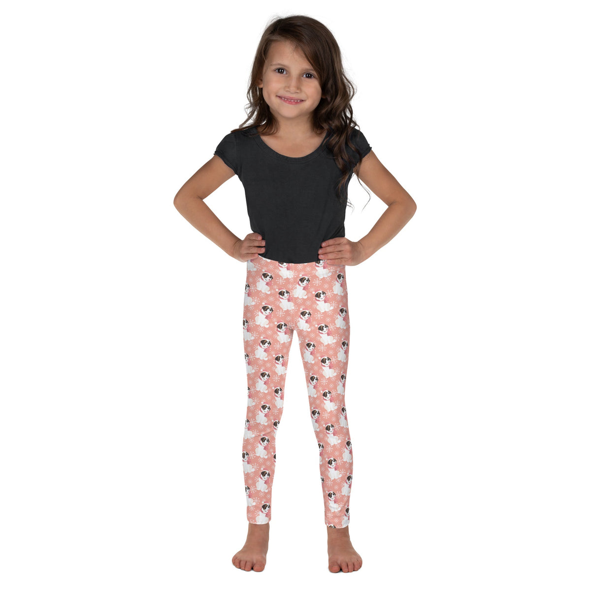 Christmas St Bernard Dog Kid's Leggings - Lucy + Norman