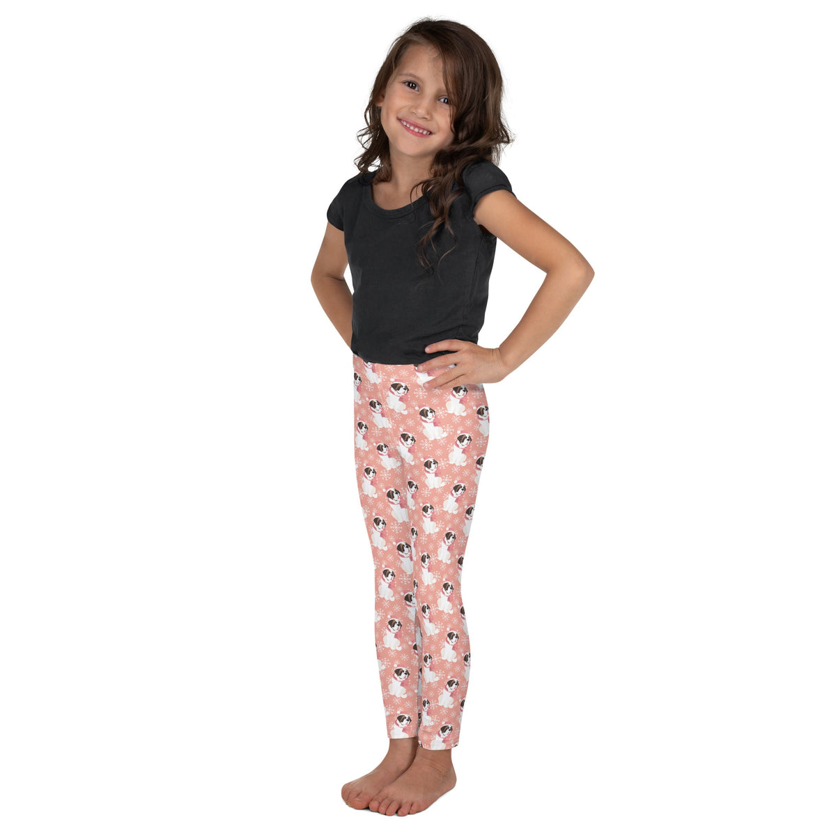 Christmas St Bernard Dog Kid's Leggings - Lucy + Norman