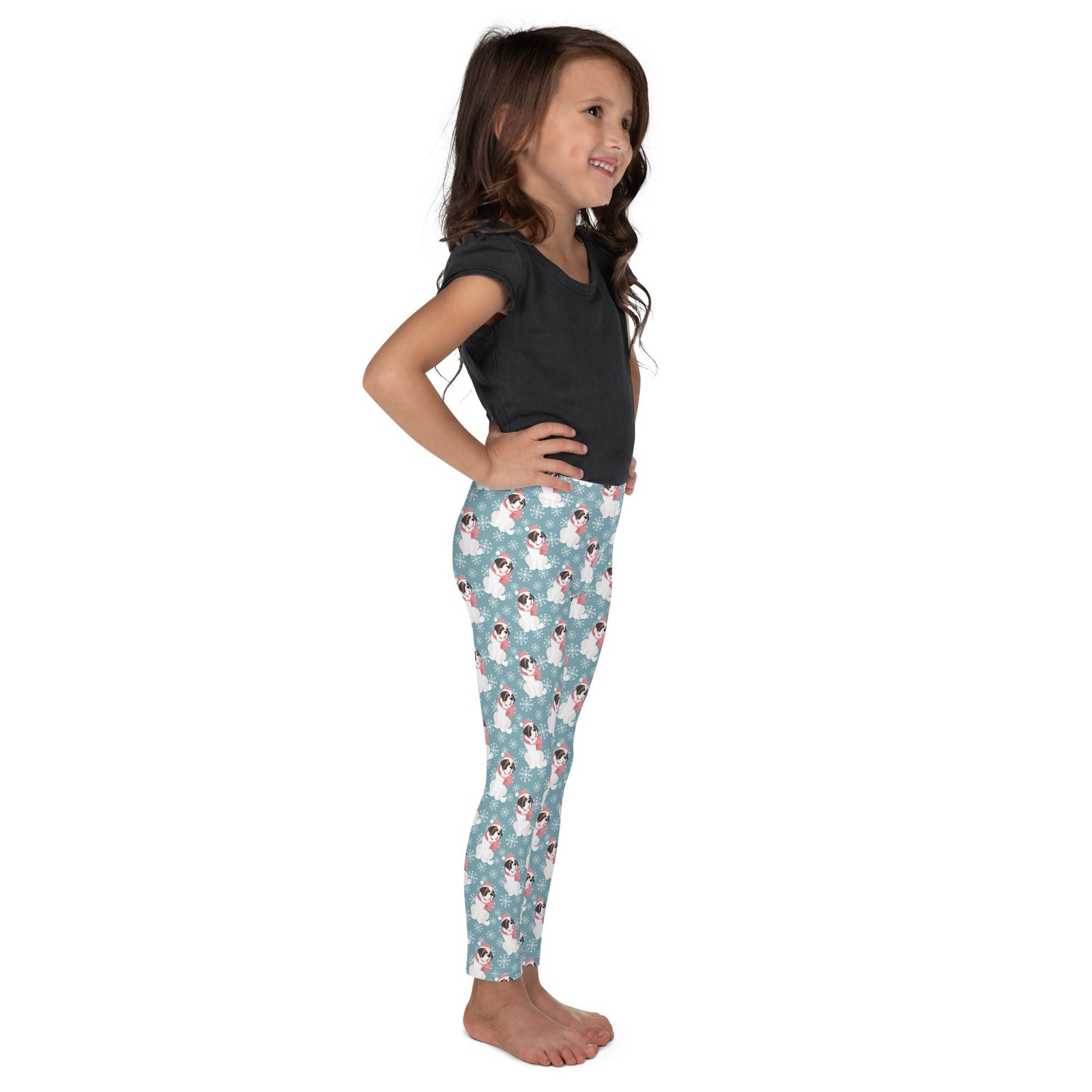 Christmas St Bernard Dog Kid's Leggings - Lucy + Norman