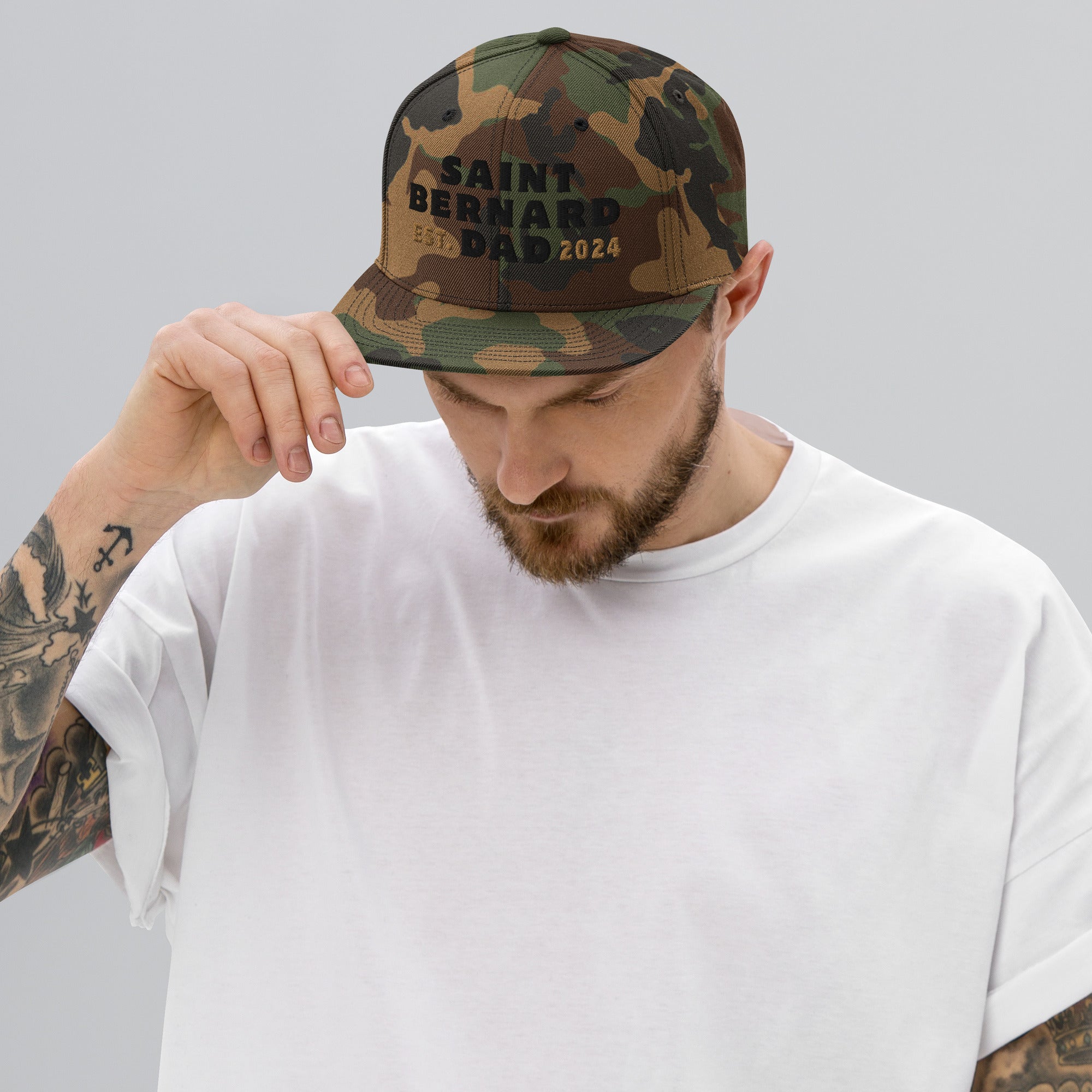 Saint Bernard Dad Est. Date Snapback Hat