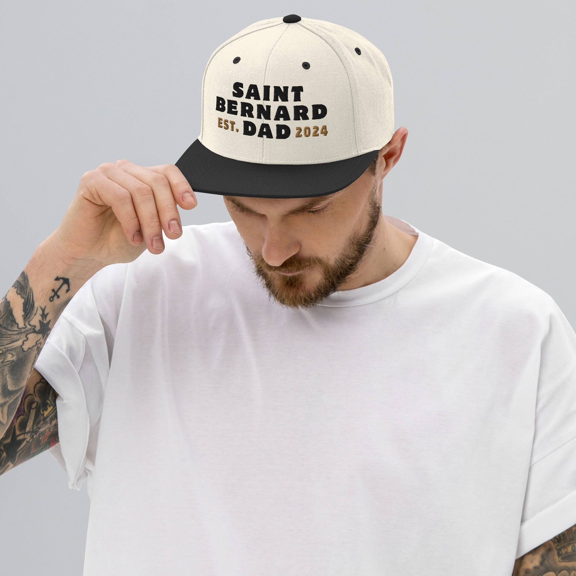 Saint Bernard Dad Est. Date Snapback Hat