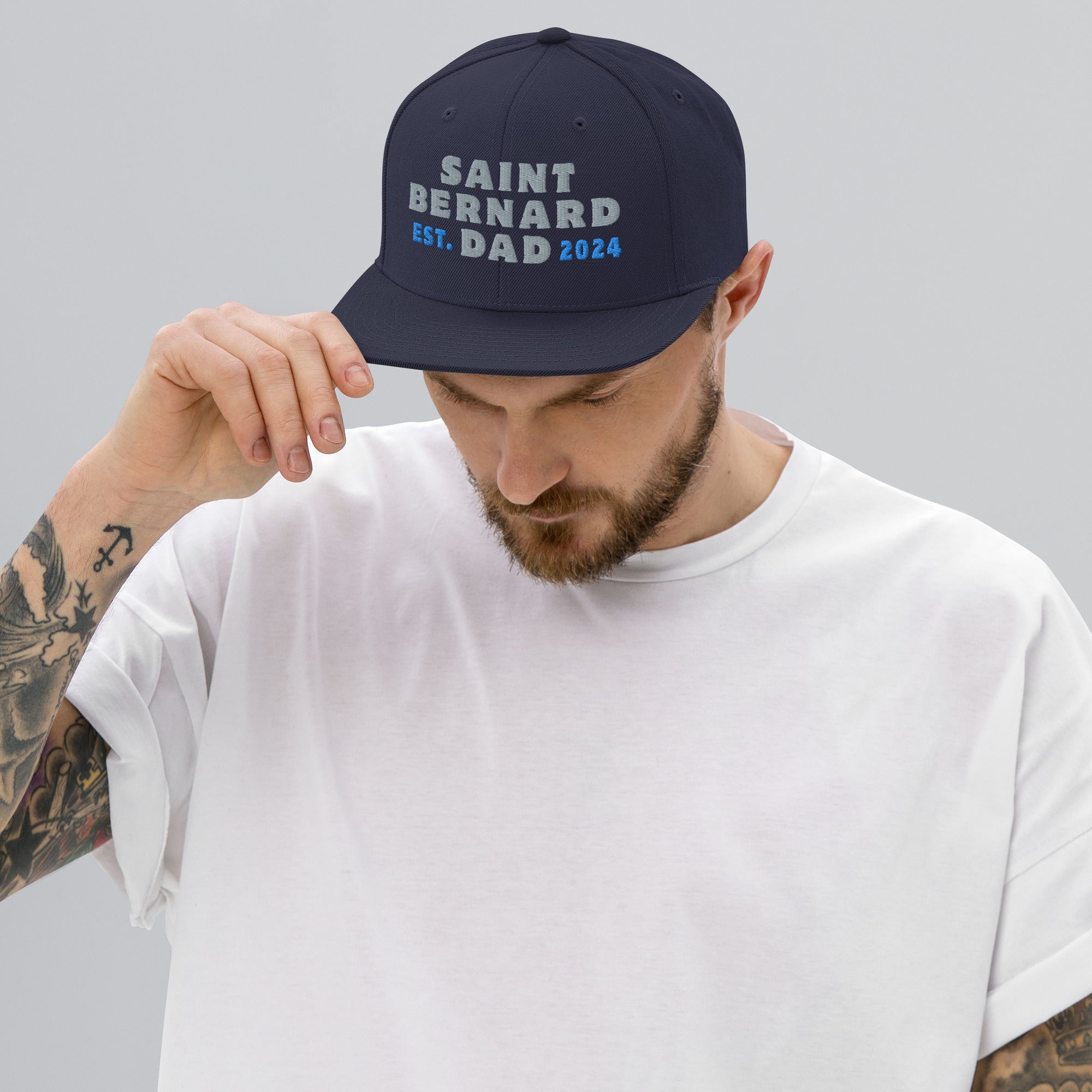 Saint Bernard Dad Est. Date Snapback Hat