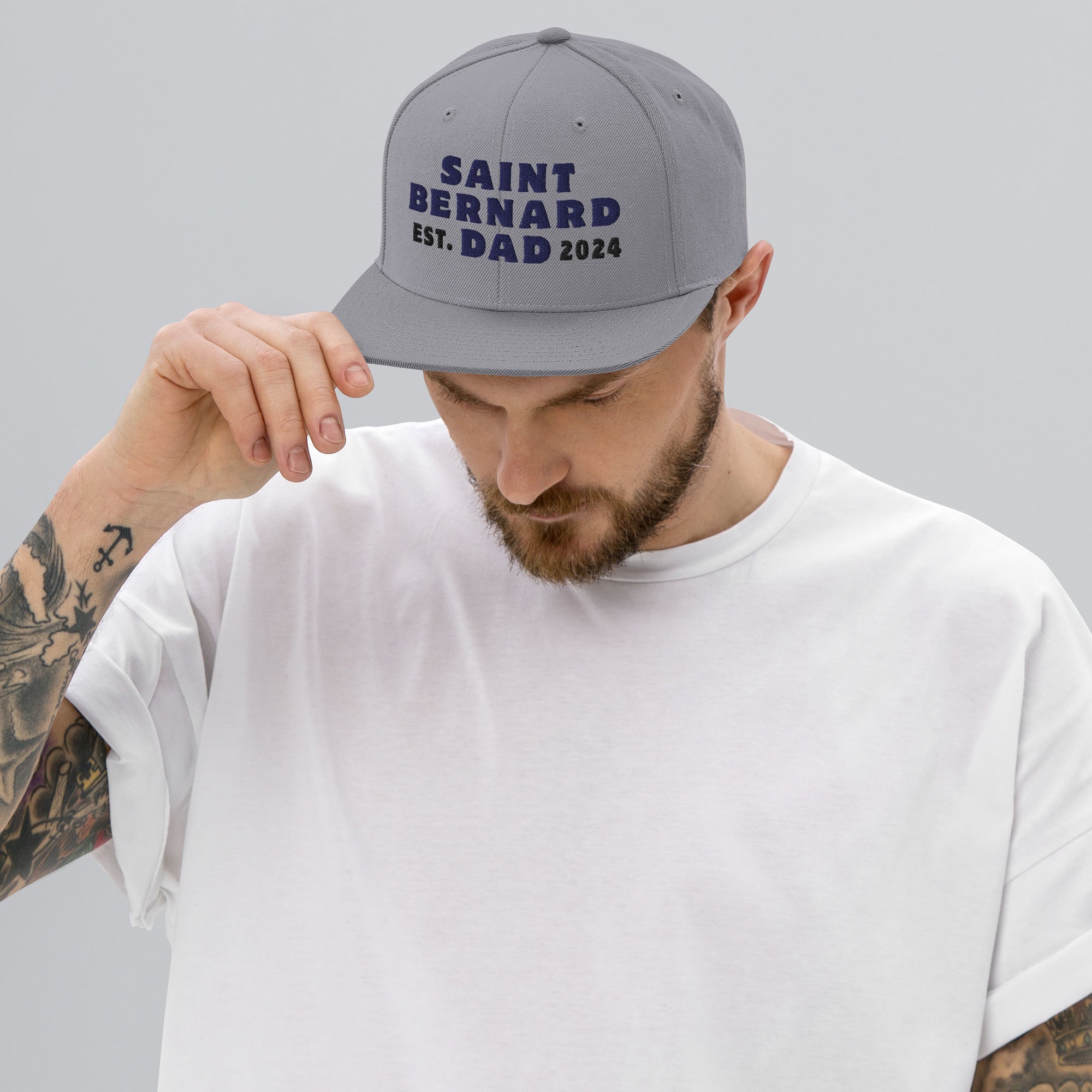 Saint Bernard Dad Est. Date Snapback Hat