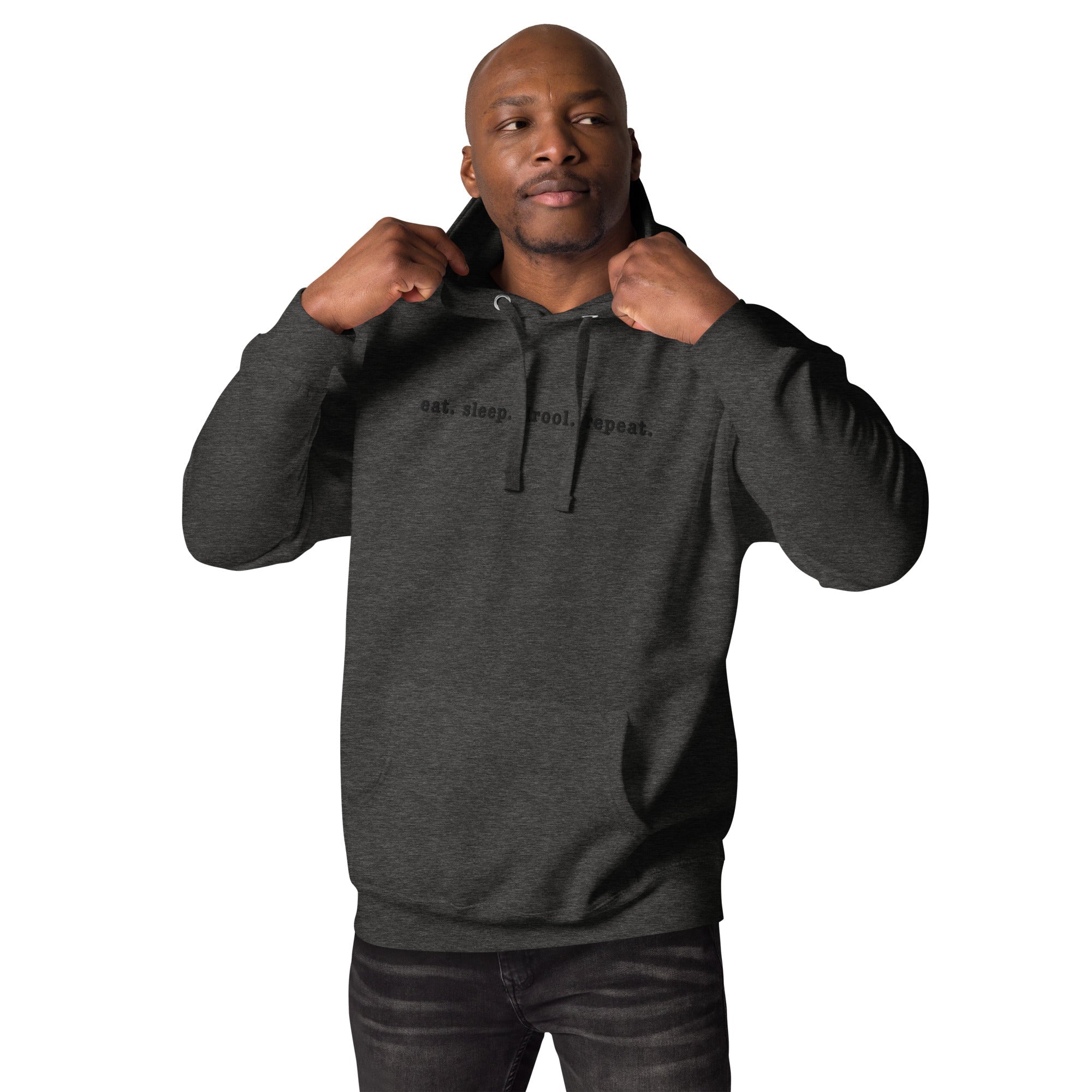 Eat. Sleep. Drool. Repeat. Embroidered Hoodie - Lucy + Norman