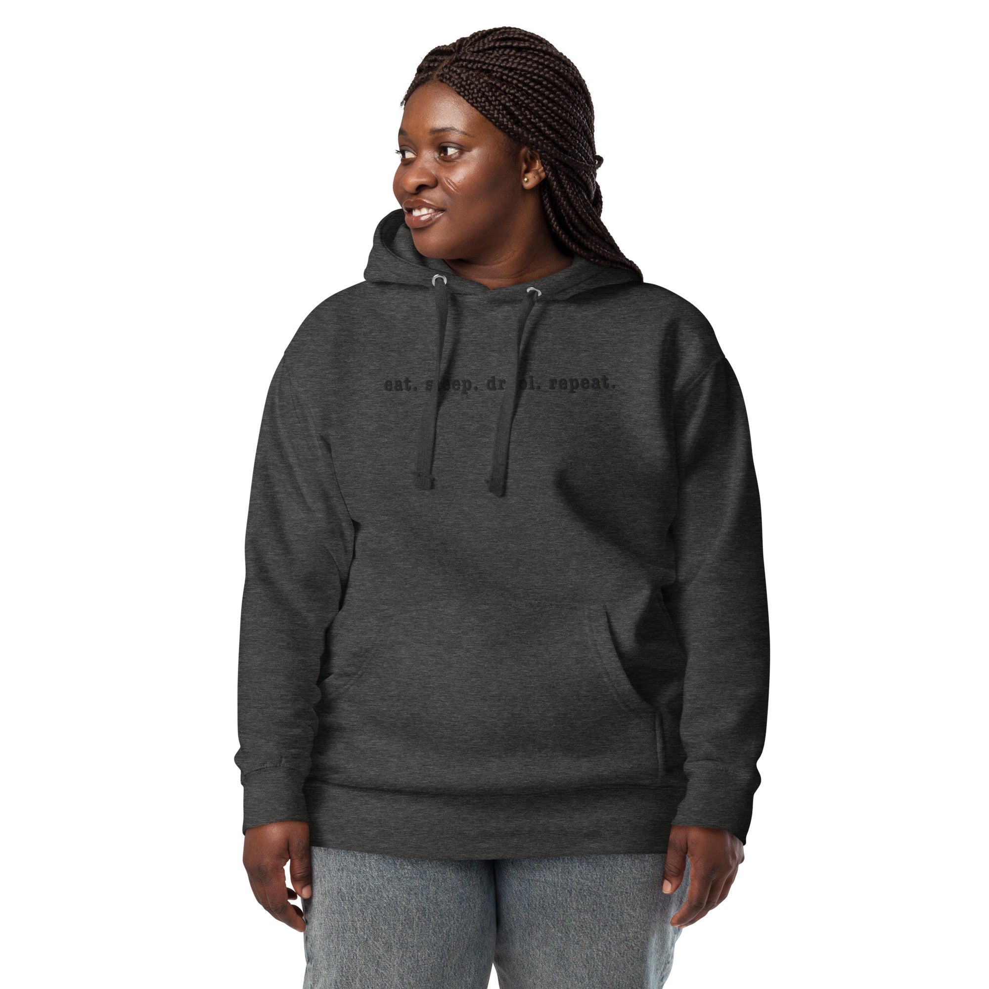 Eat. Sleep. Drool. Repeat. Embroidered Hoodie - Lucy + Norman
