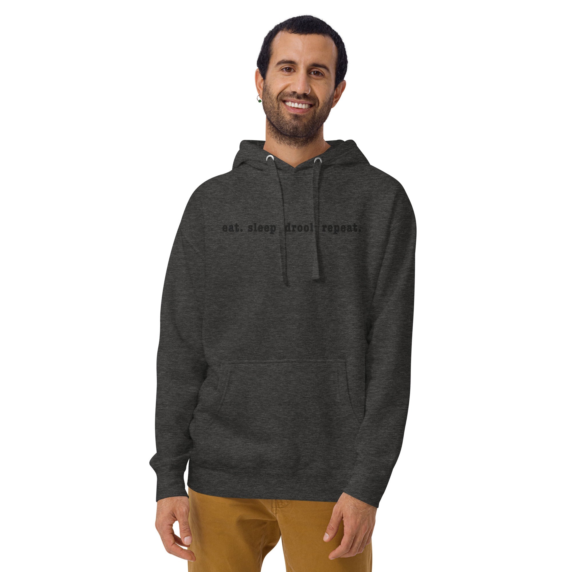 Eat. Sleep. Drool. Repeat. Embroidered Hoodie - Lucy + Norman