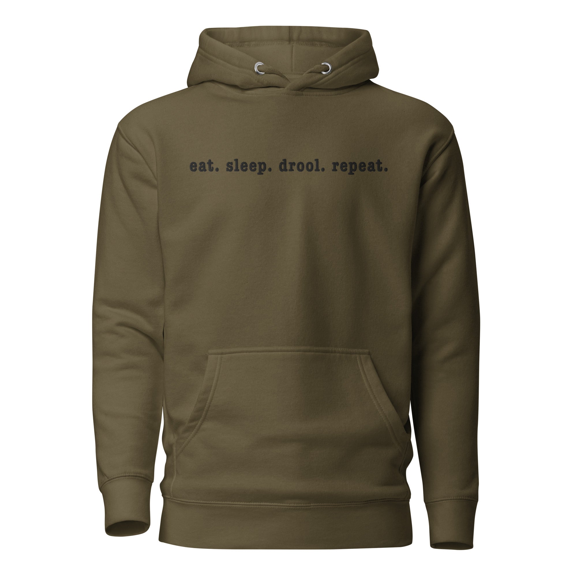 Eat. Sleep. Drool. Repeat. Embroidered Hoodie - Lucy + Norman