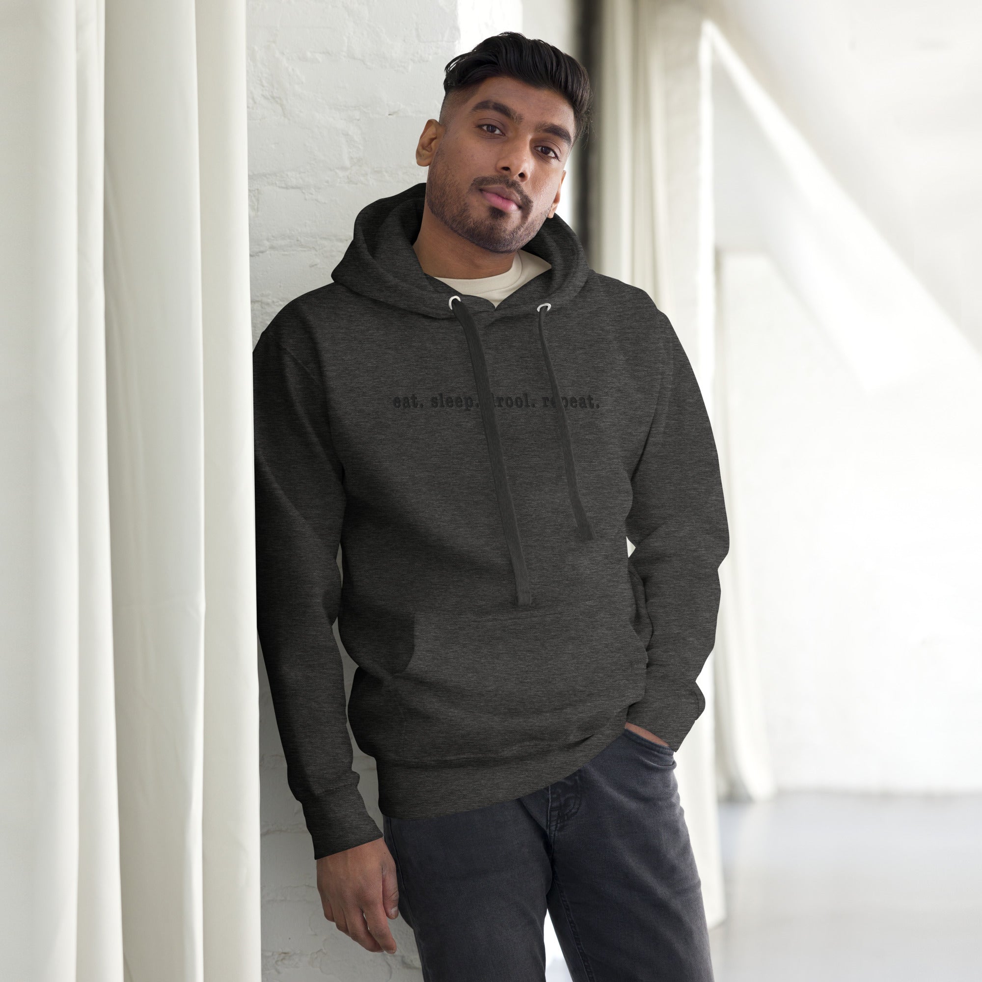 Eat. Sleep. Drool. Repeat. Embroidered Hoodie - Lucy + Norman
