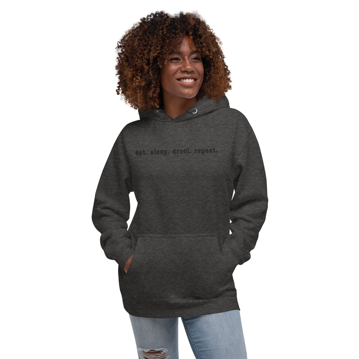 Eat. Sleep. Drool. Repeat. Embroidered Hoodie - Lucy + Norman