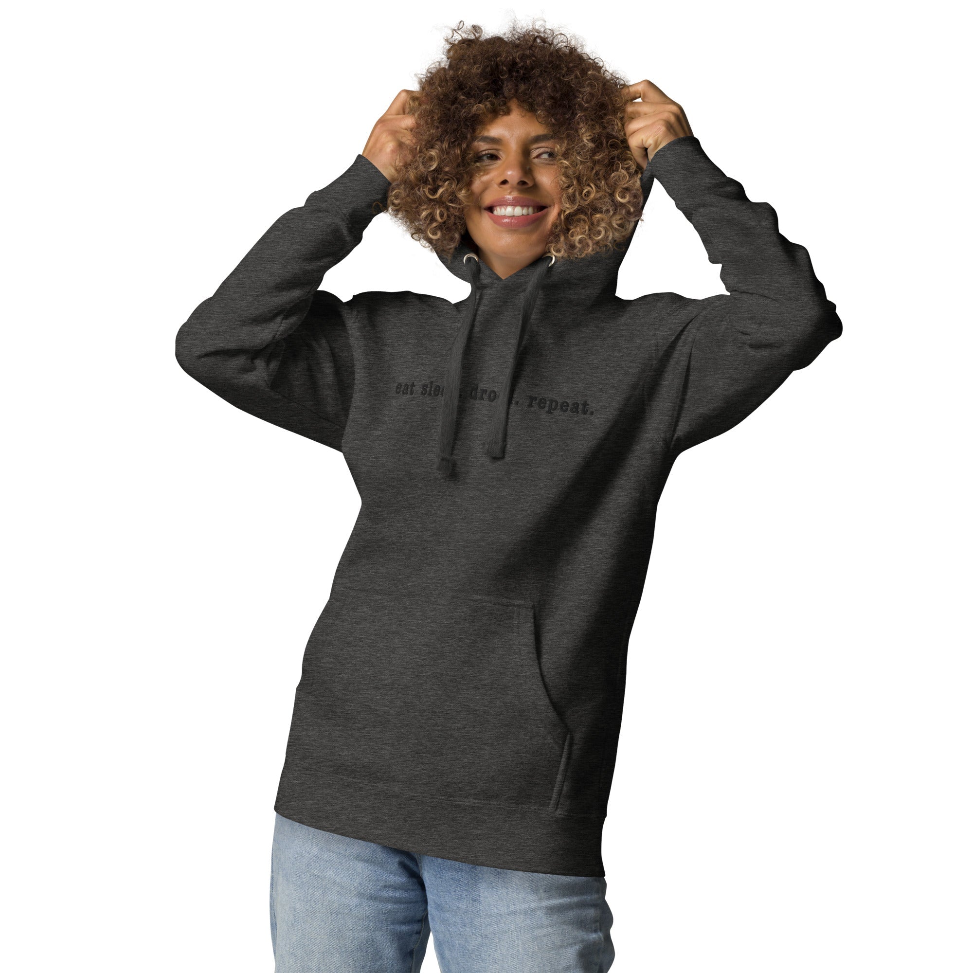 Eat. Sleep. Drool. Repeat. Embroidered Hoodie - Lucy + Norman