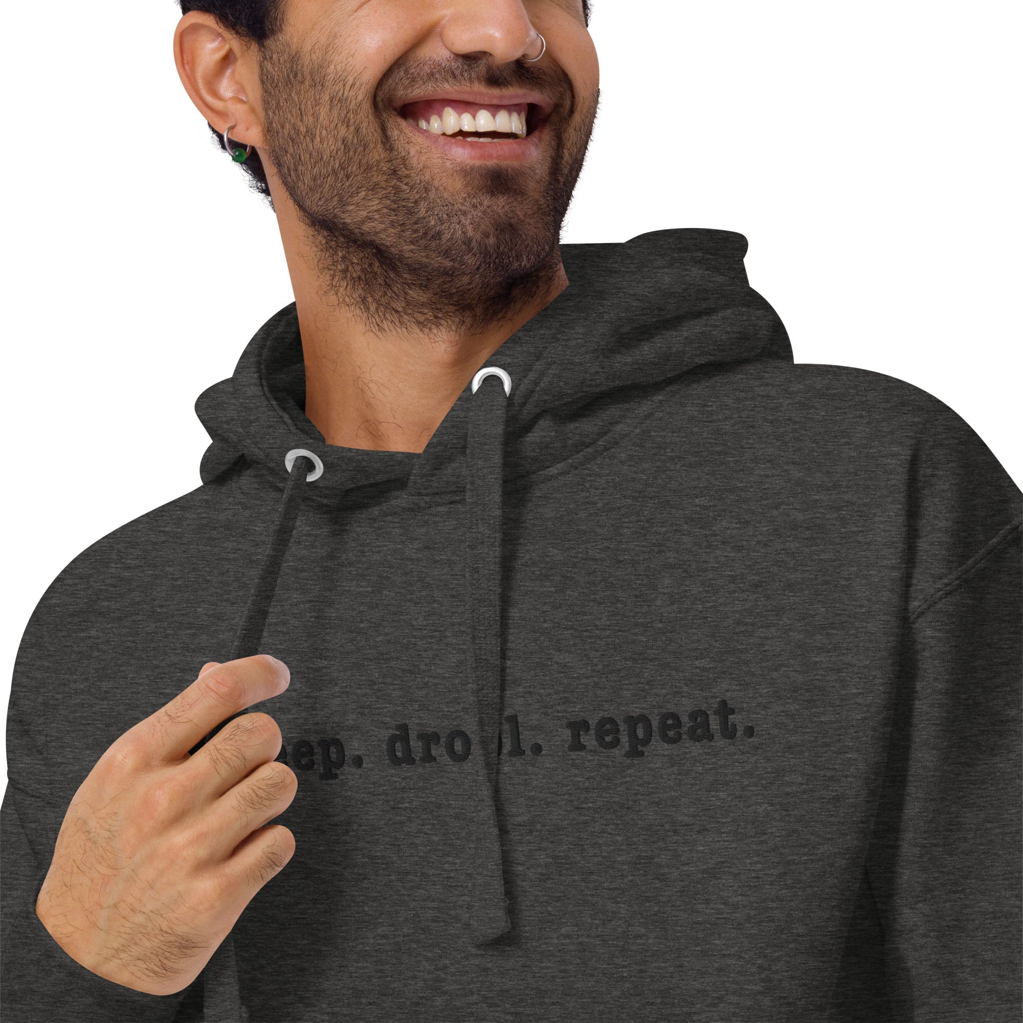 Eat. Sleep. Drool. Repeat. Embroidered Hoodie - Lucy + Norman