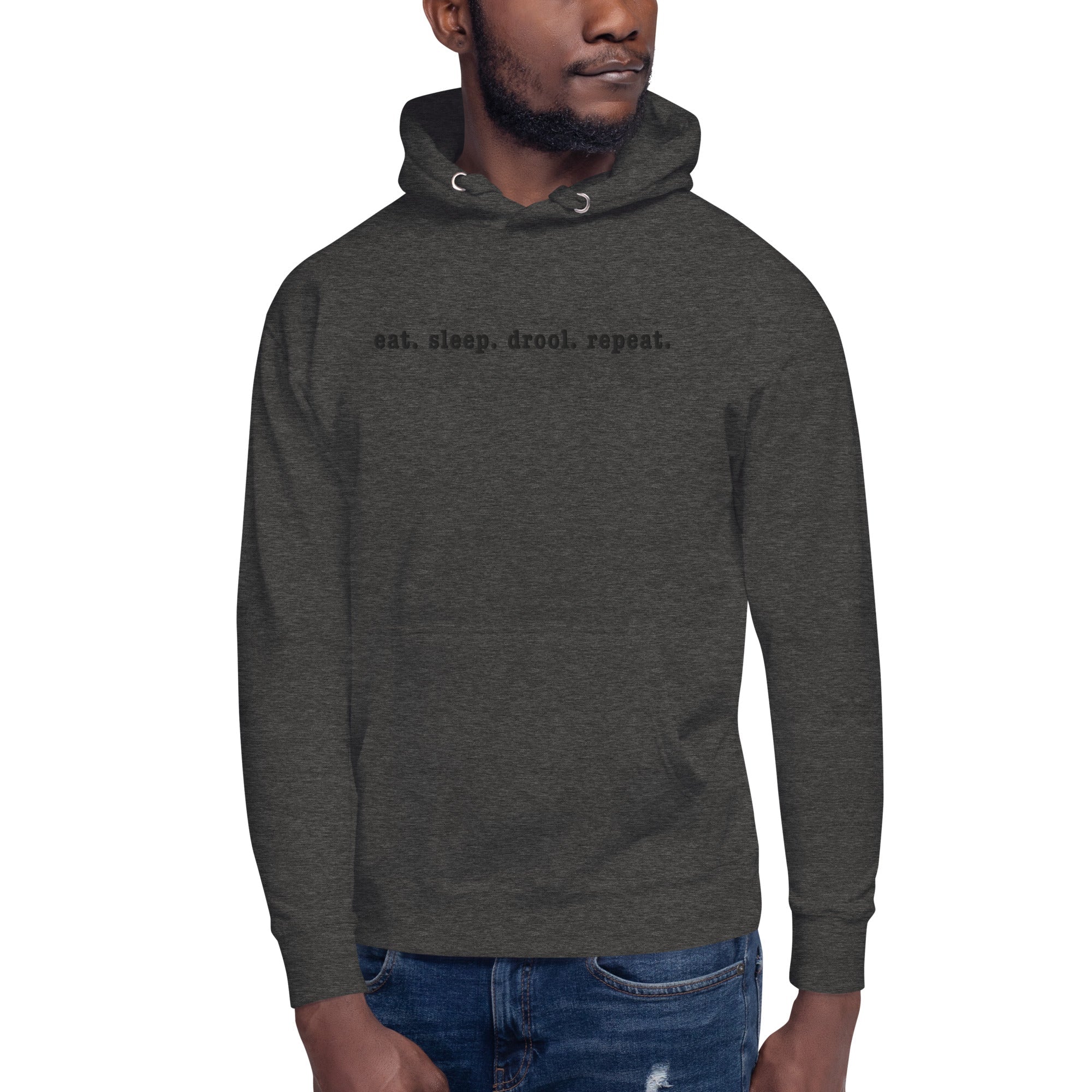 Eat. Sleep. Drool. Repeat. Embroidered Hoodie - Lucy + Norman