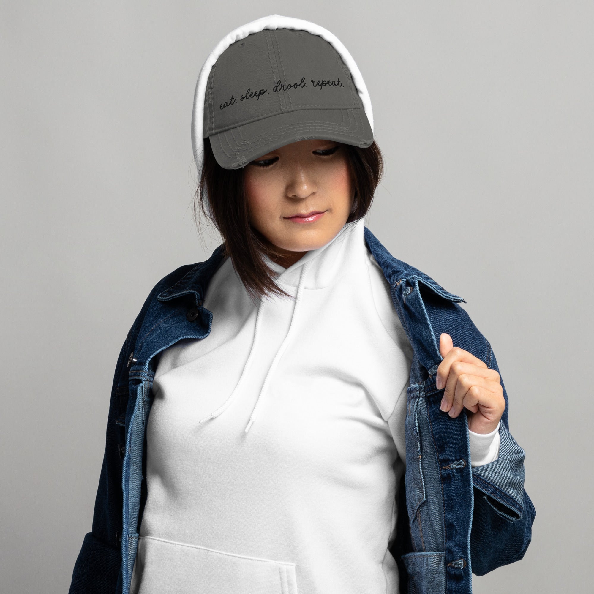 Choose Your Phrase Saint Bernard Embroidered Distressed Hat