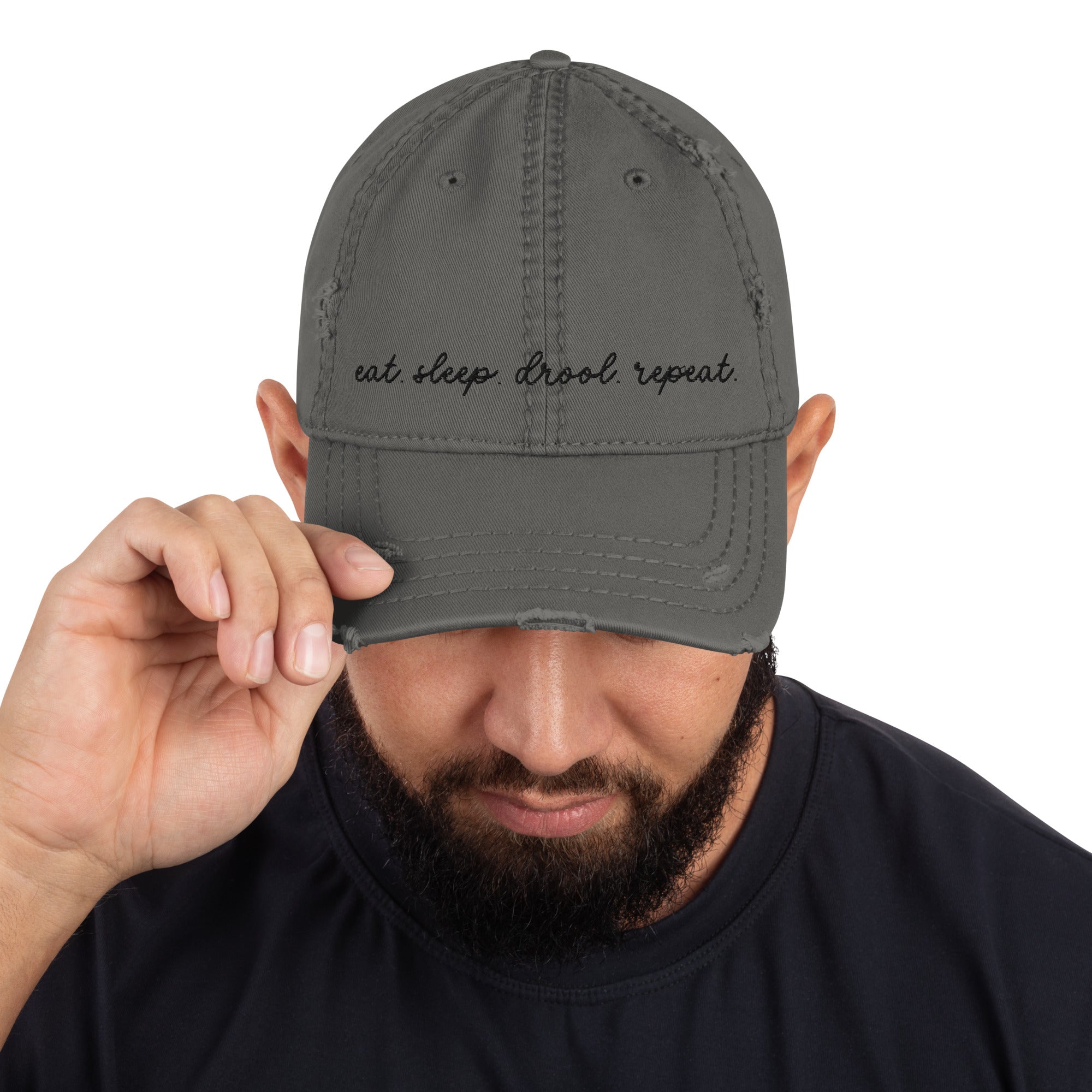 Choose Your Phrase Saint Bernard Embroidered Distressed Hat