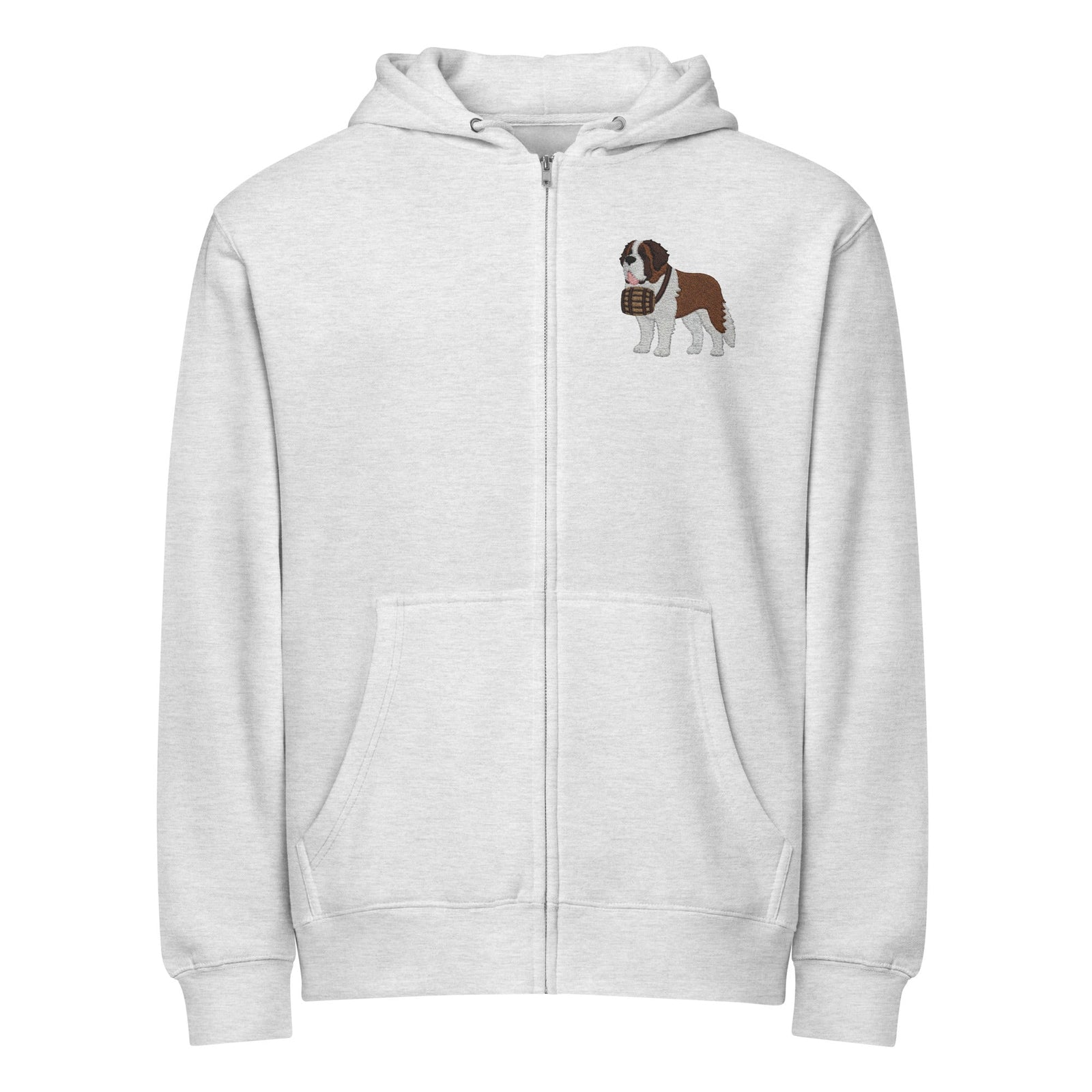 Embroidered Chest Saint Bernard Full Zip Hoodie - Lucy + Norman