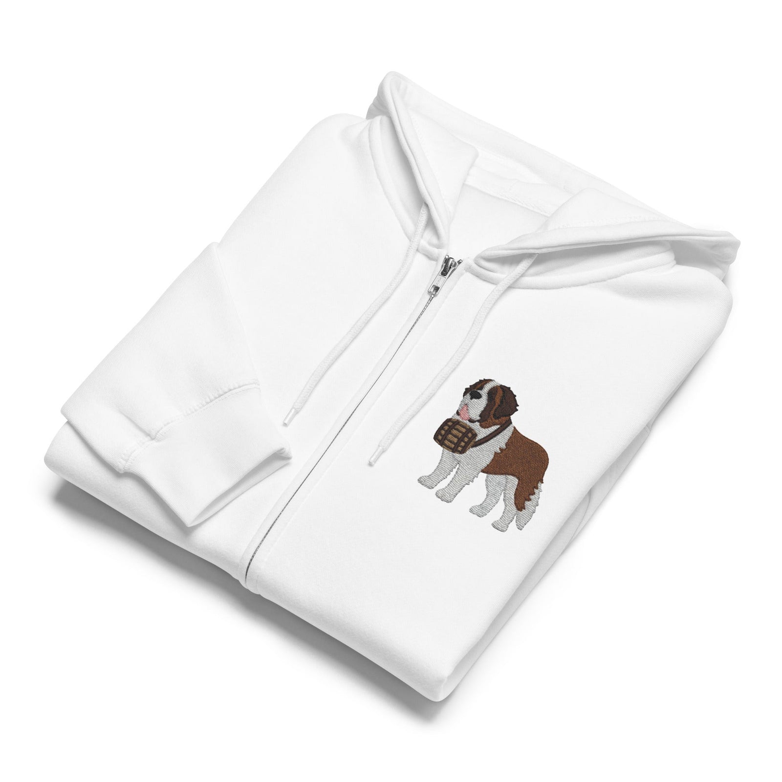 Embroidered Chest Saint Bernard Full Zip Hoodie - Lucy + Norman