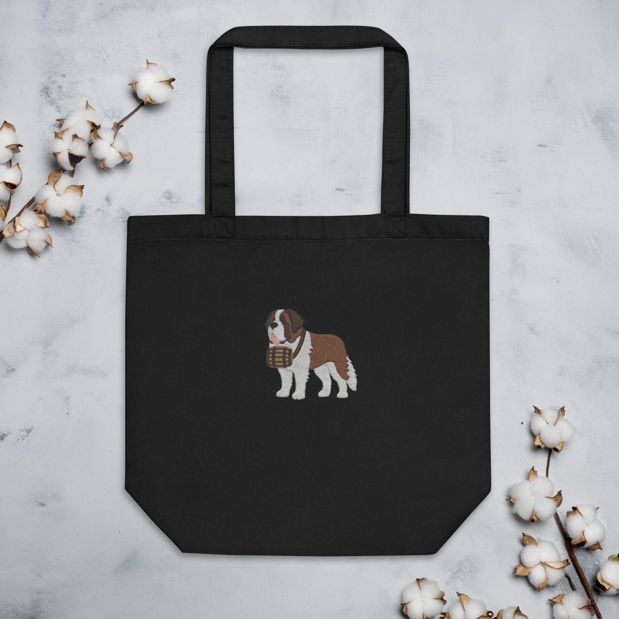 Embroidered Saint Bernard Eco Tote Bag - Lucy + Norman