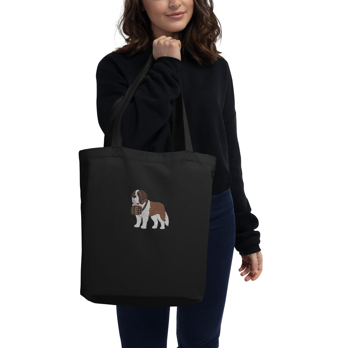 Embroidered Saint Bernard Eco Tote Bag - Lucy + Norman