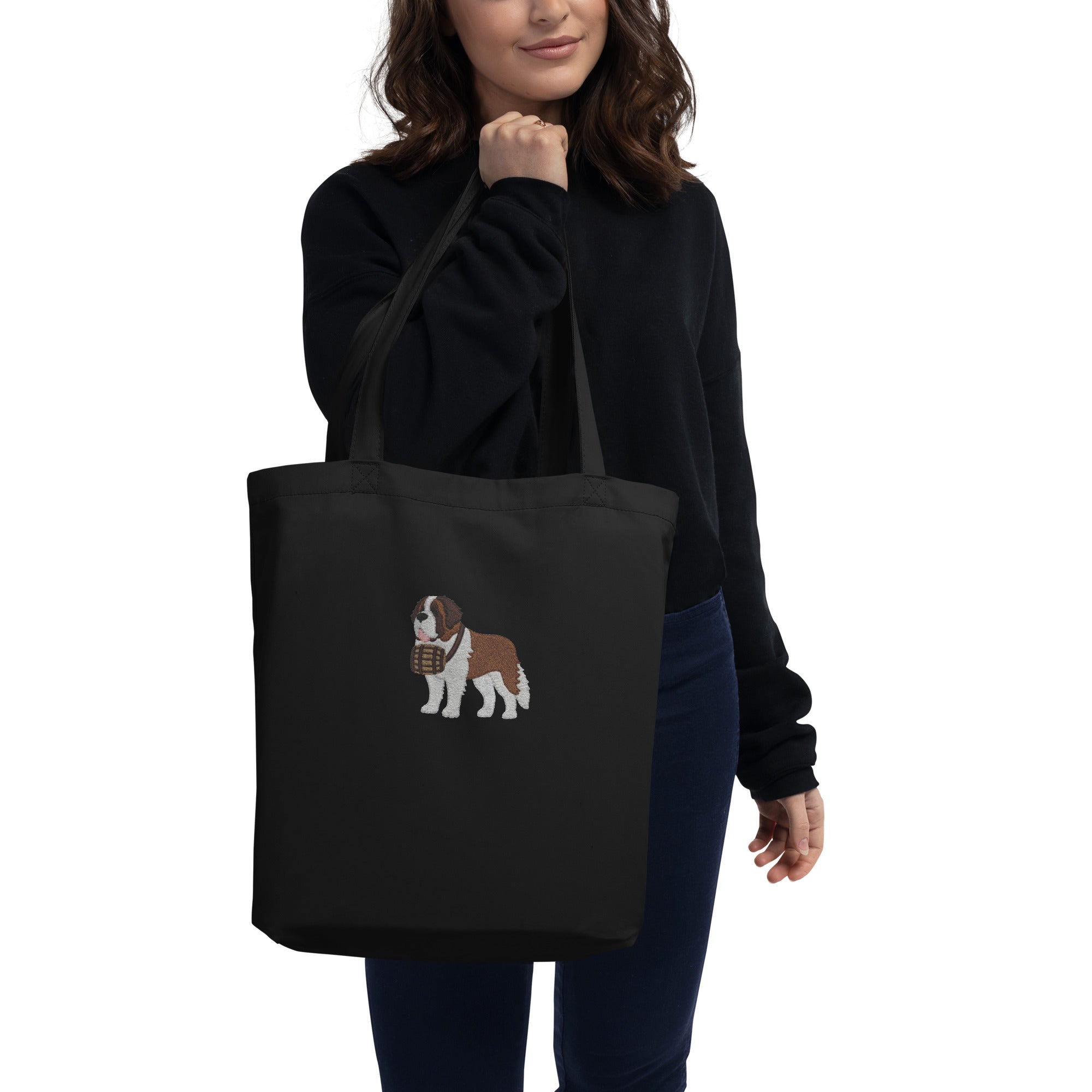 Embroidered Saint Bernard Eco Tote Bag - Lucy + Norman
