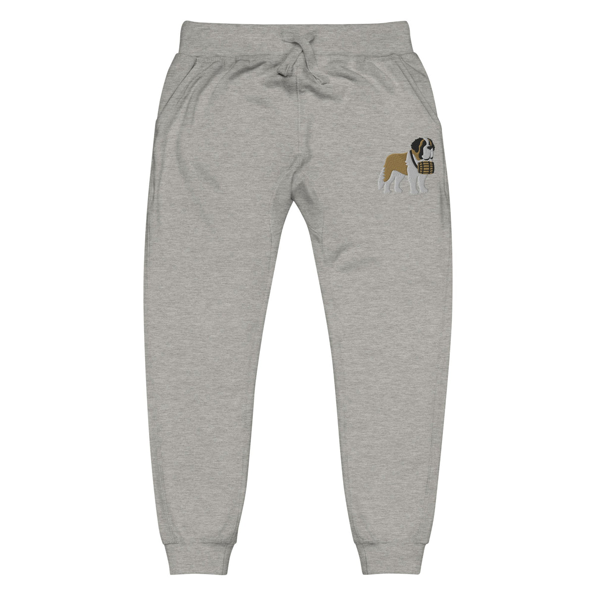 Embroidered Saint Bernard Fleece Sweatpants - Lucy + Norman