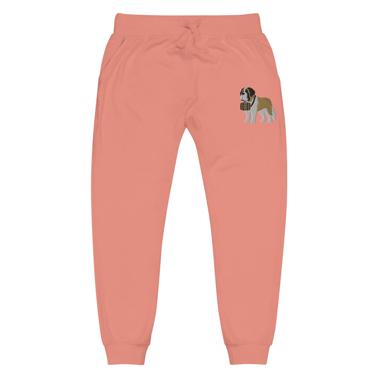 Embroidered Saint Bernard Fleece Sweatpants - Lucy + Norman