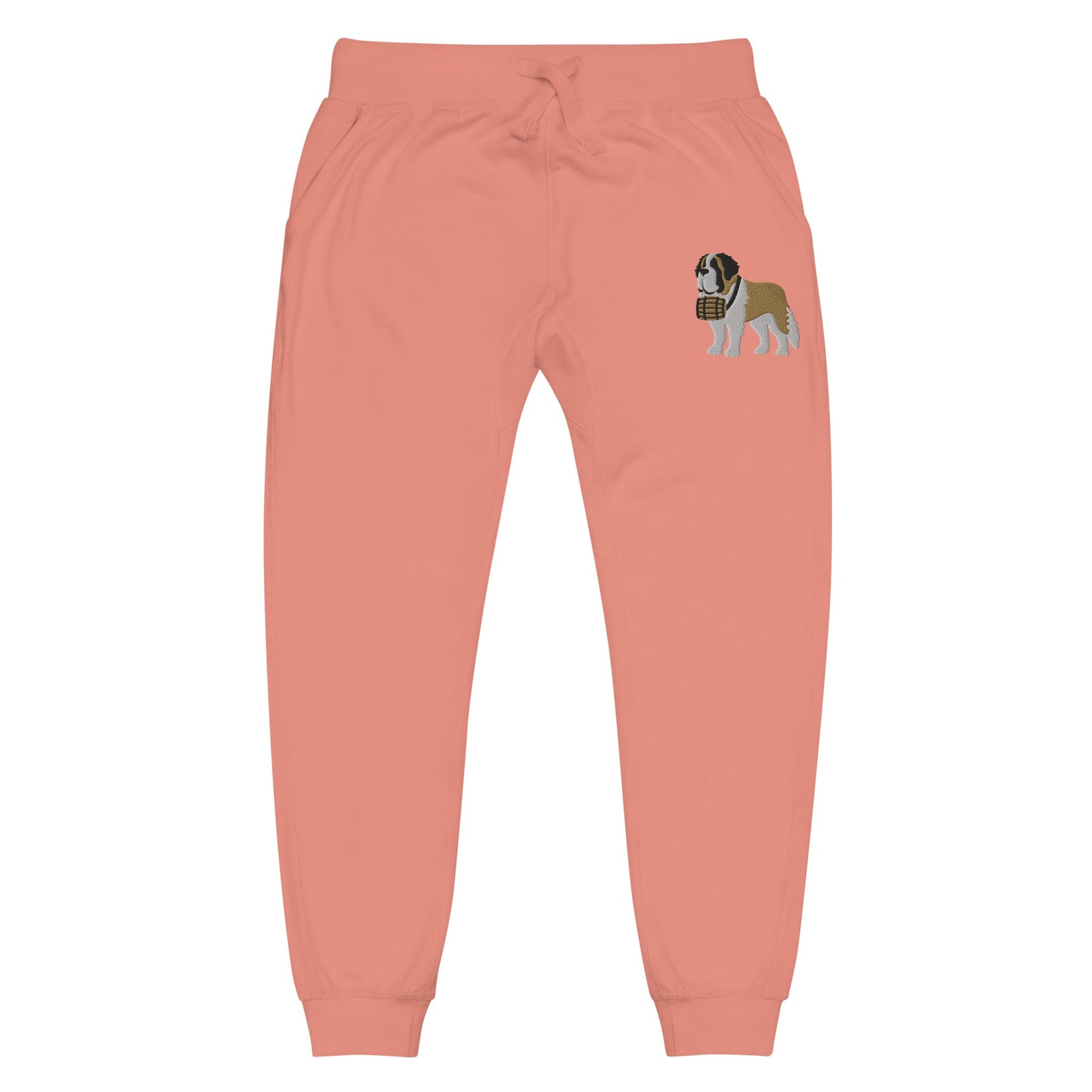 Embroidered Saint Bernard Fleece Sweatpants - Lucy + Norman