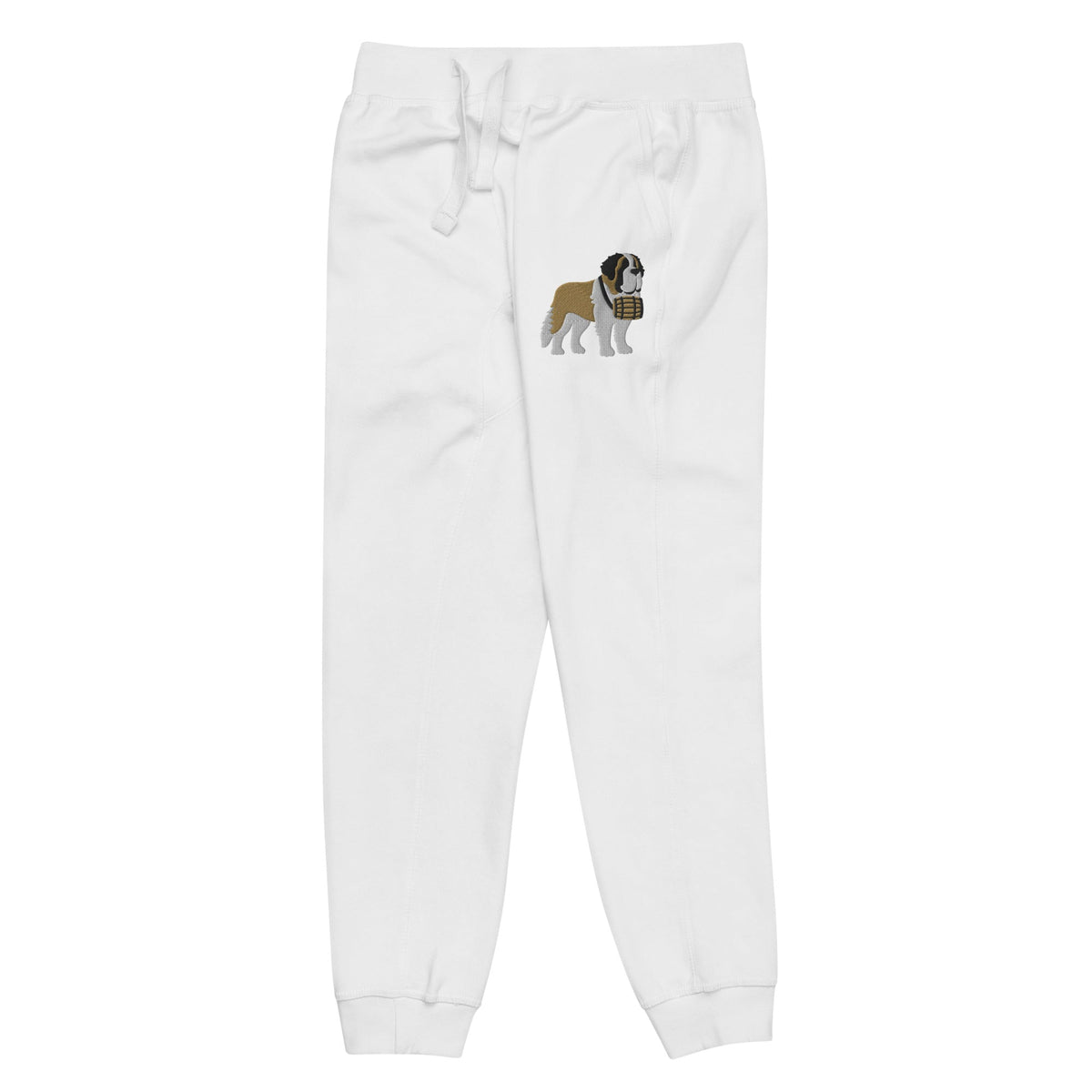 Embroidered Saint Bernard Fleece Sweatpants - Lucy + Norman