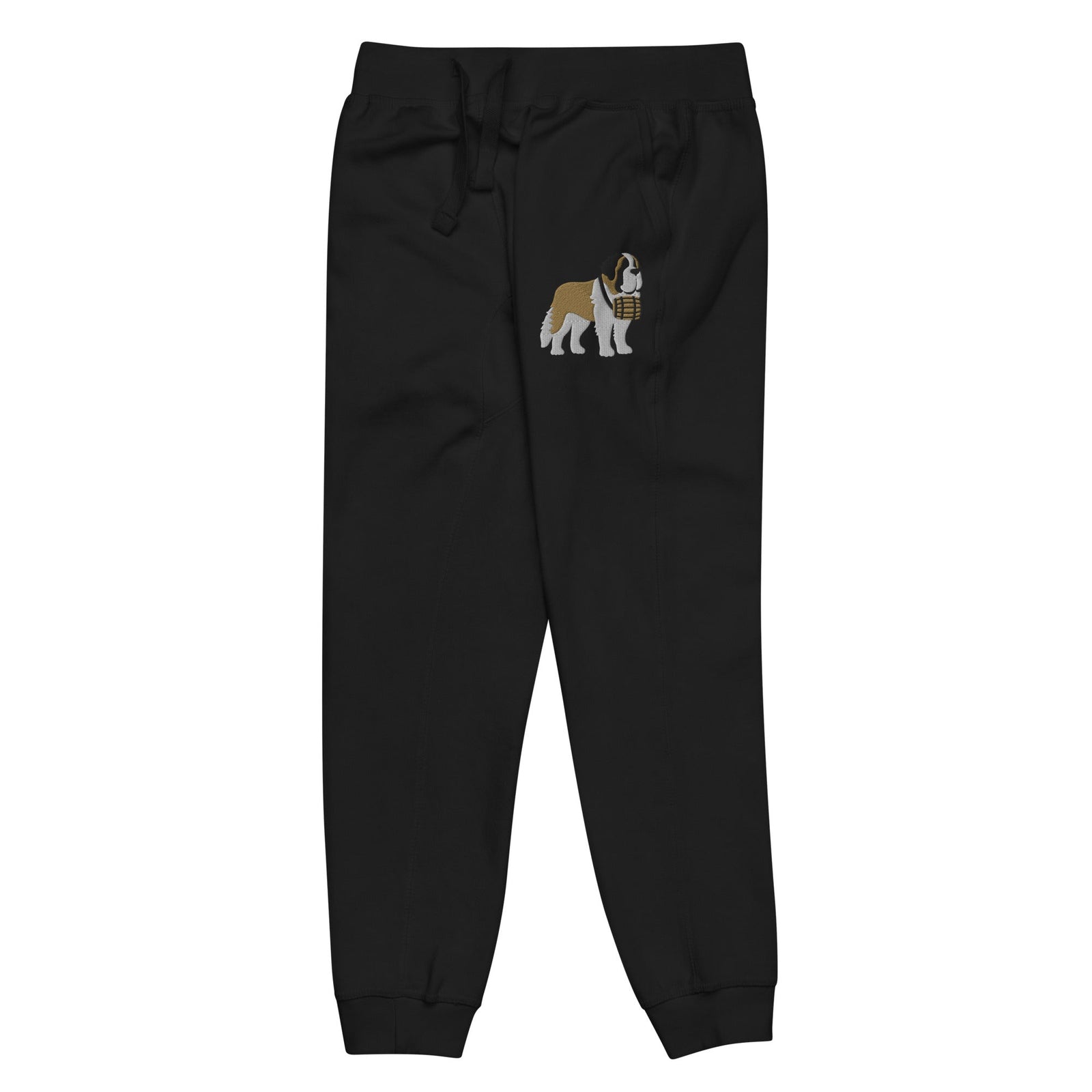 Embroidered Saint Bernard Fleece Sweatpants - Lucy + Norman