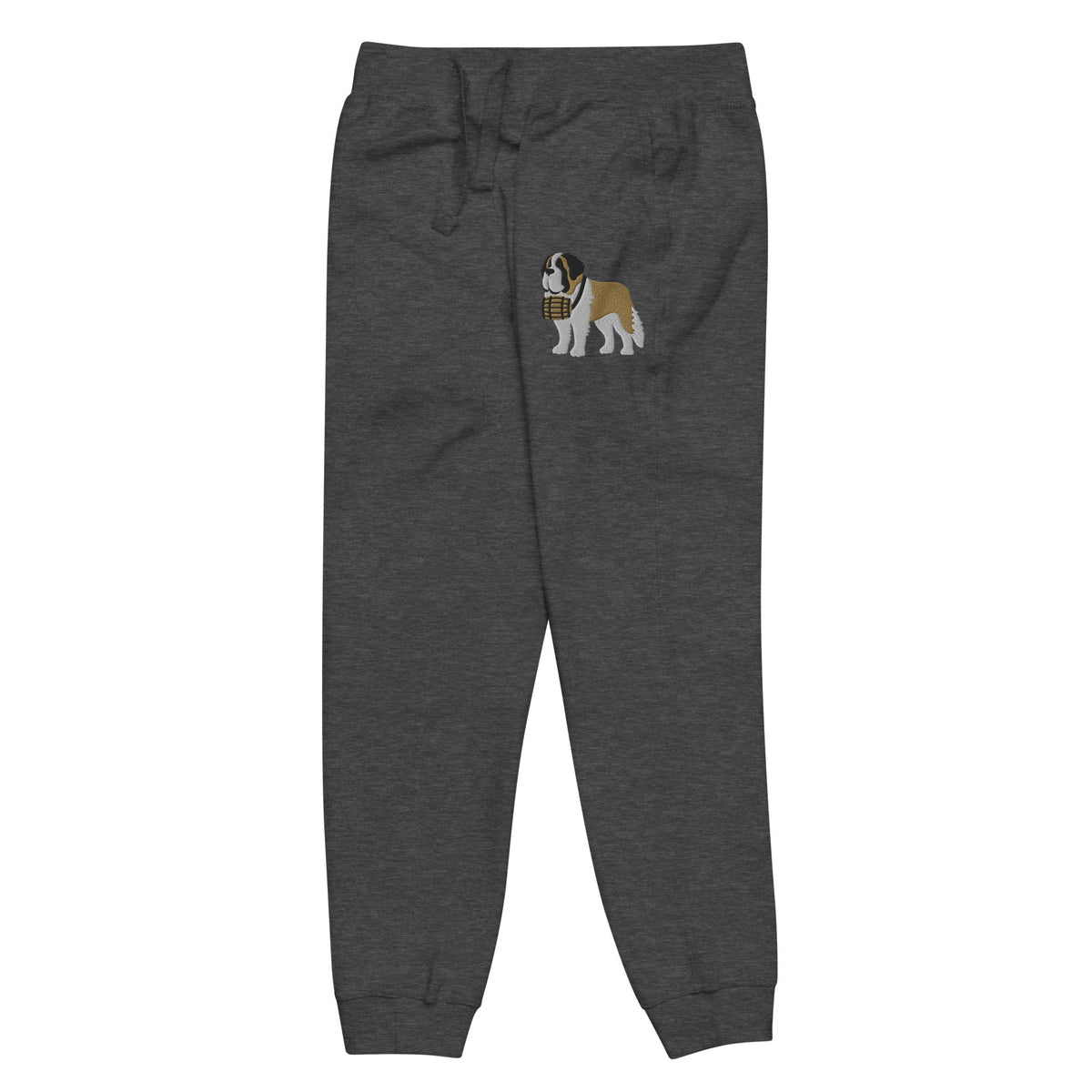Embroidered Saint Bernard Fleece Sweatpants - Lucy + Norman