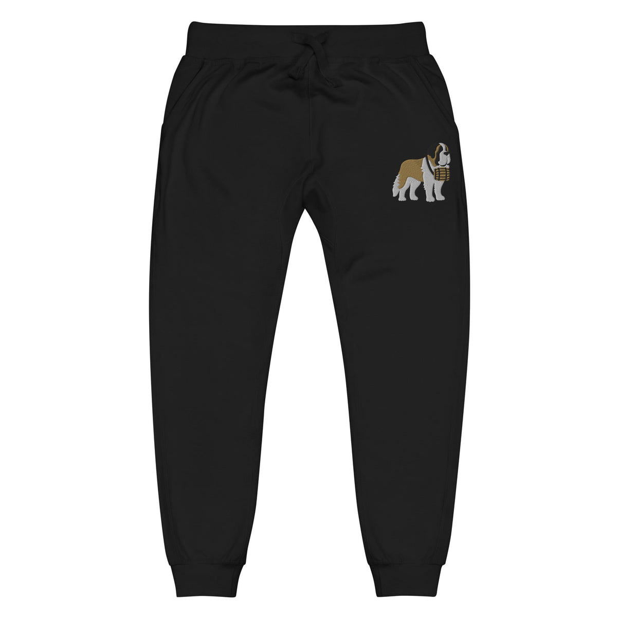 Embroidered Saint Bernard Fleece Sweatpants - Lucy + Norman
