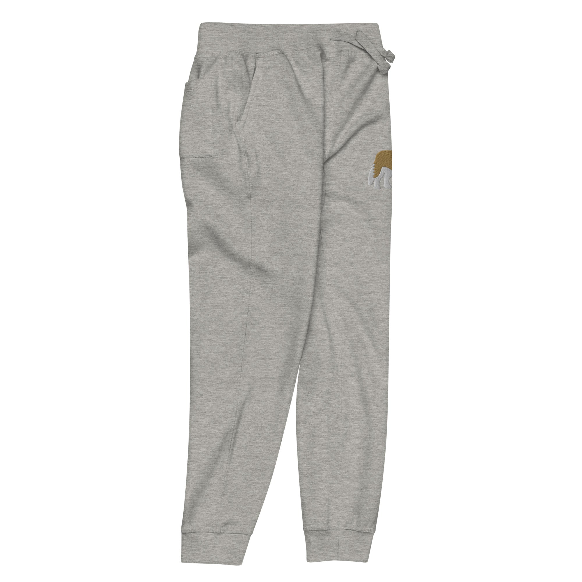 Embroidered Saint Bernard Fleece Sweatpants - Lucy + Norman