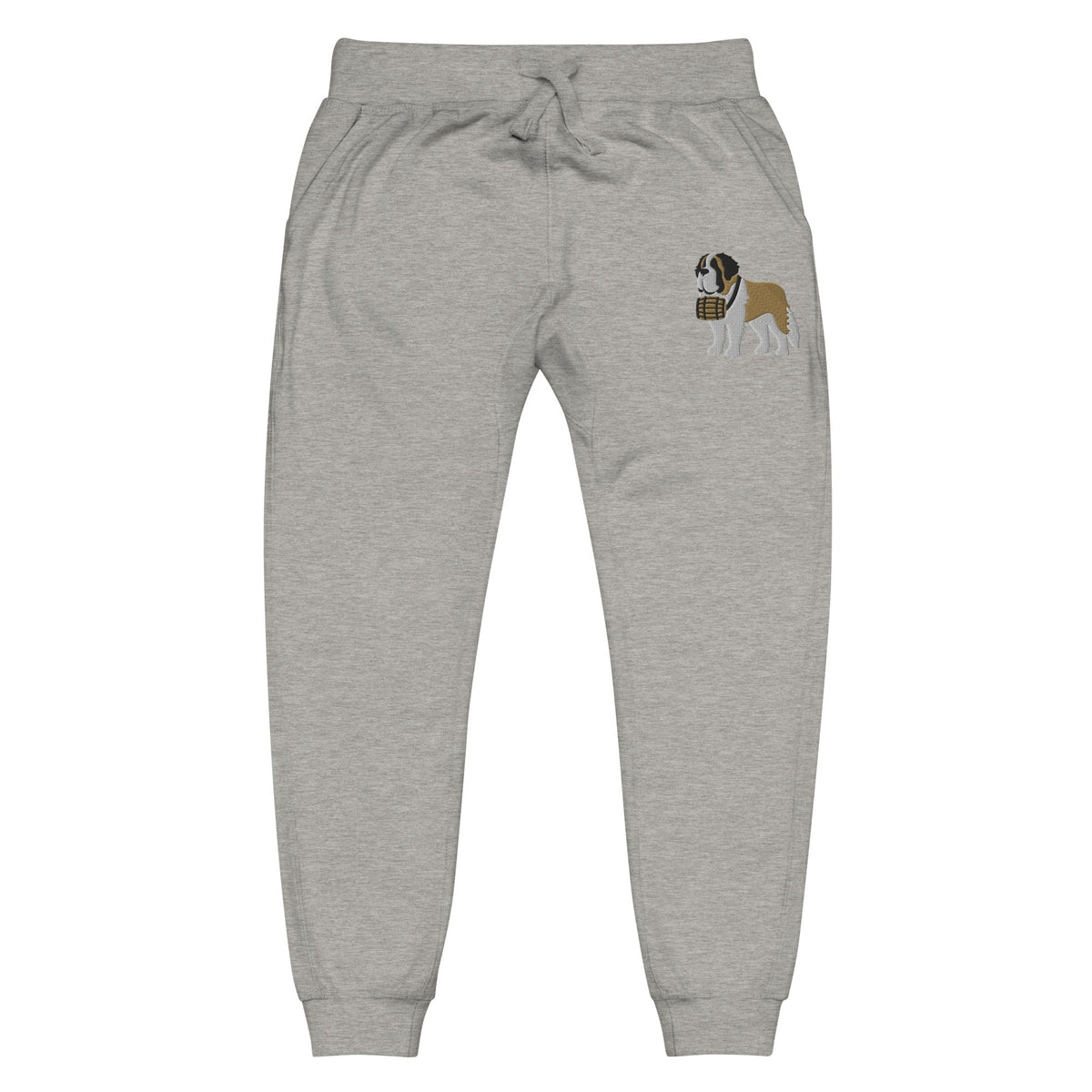 Embroidered Saint Bernard Fleece Sweatpants - Lucy + Norman
