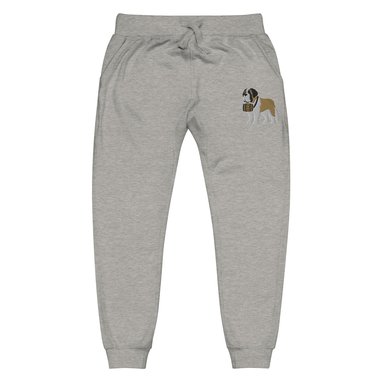 Embroidered Saint Bernard Fleece Sweatpants - Lucy + Norman