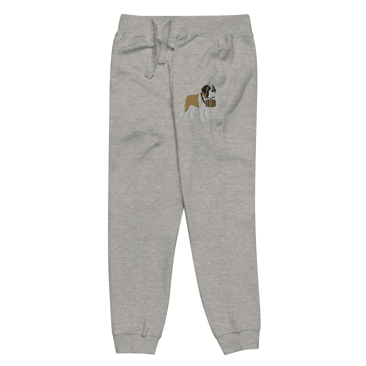 Embroidered Saint Bernard Fleece Sweatpants - Lucy + Norman