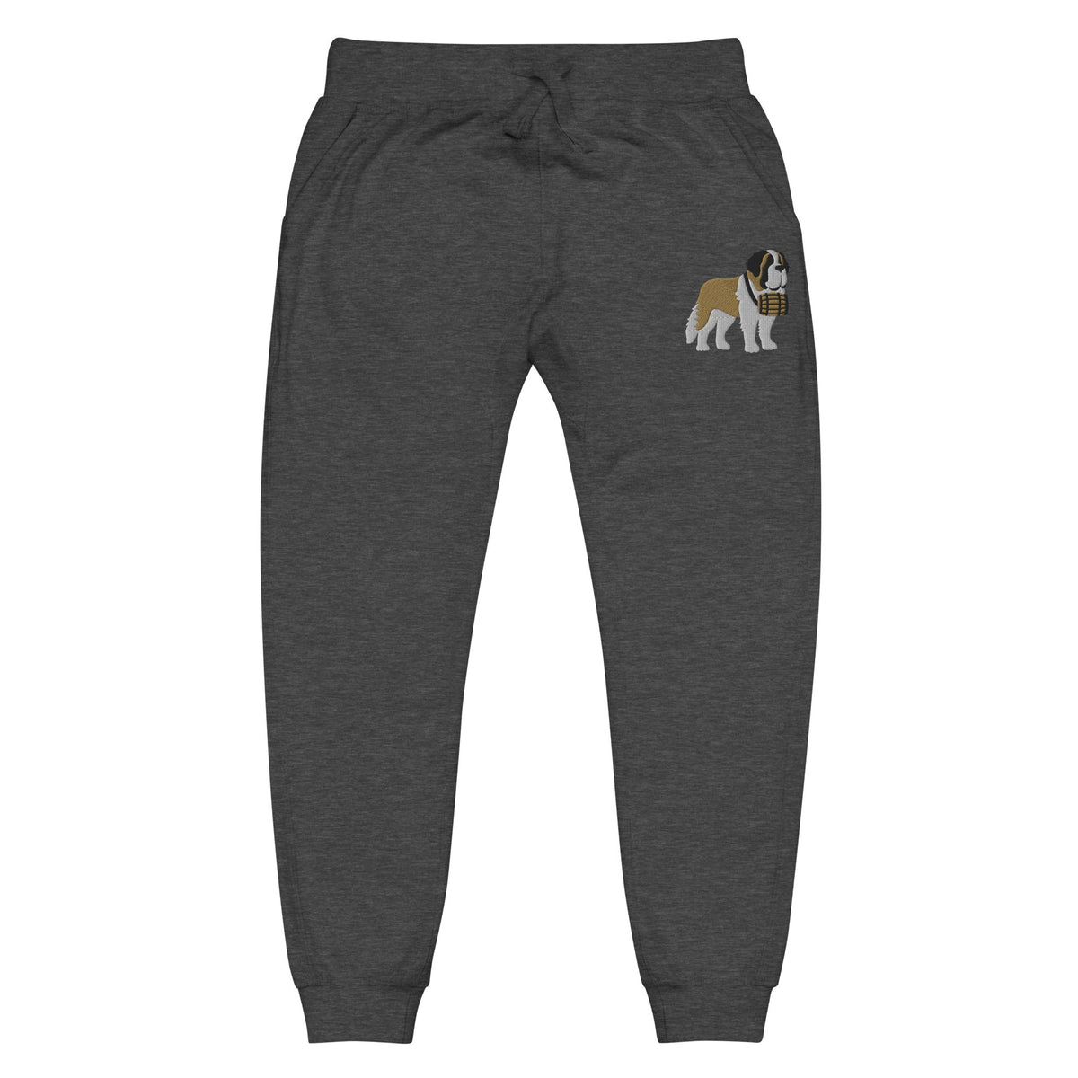 Embroidered Saint Bernard Fleece Sweatpants - Lucy + Norman