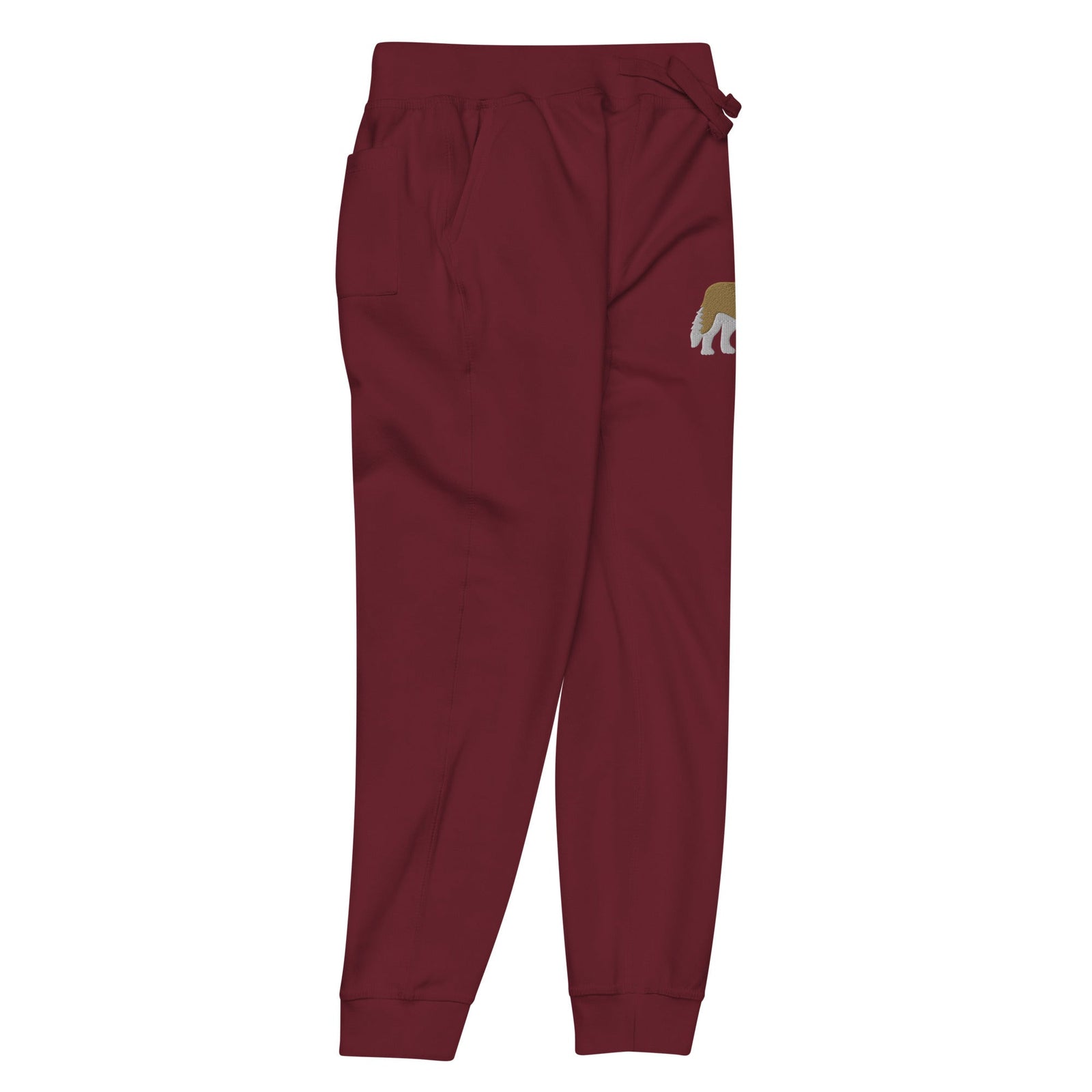Embroidered Saint Bernard Fleece Sweatpants - Lucy + Norman