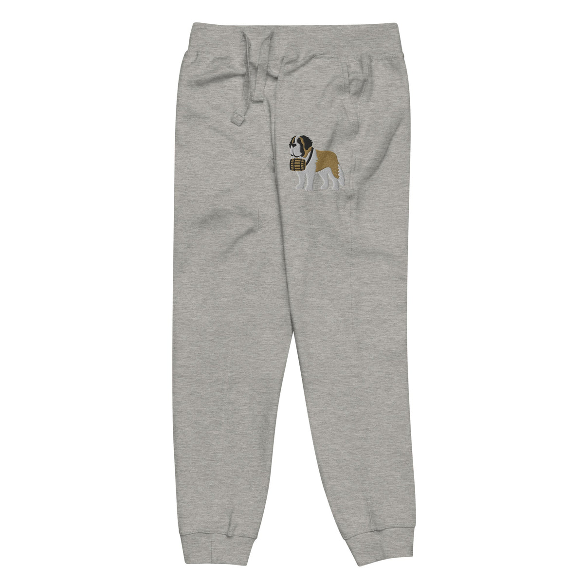 Embroidered Saint Bernard Fleece Sweatpants - Lucy + Norman