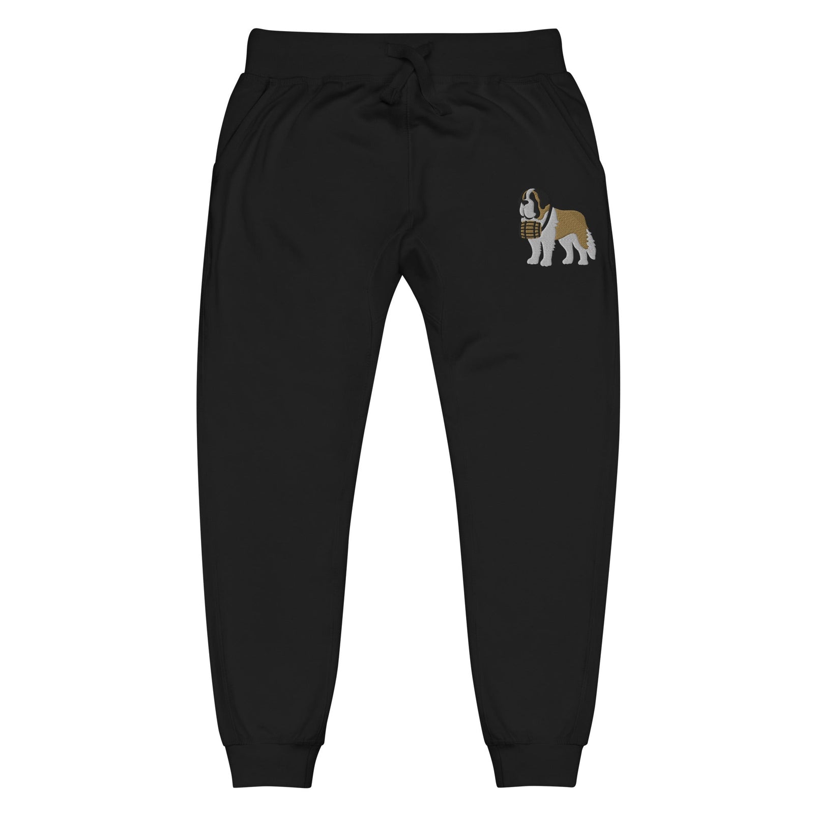 Embroidered Saint Bernard Fleece Sweatpants - Lucy + Norman