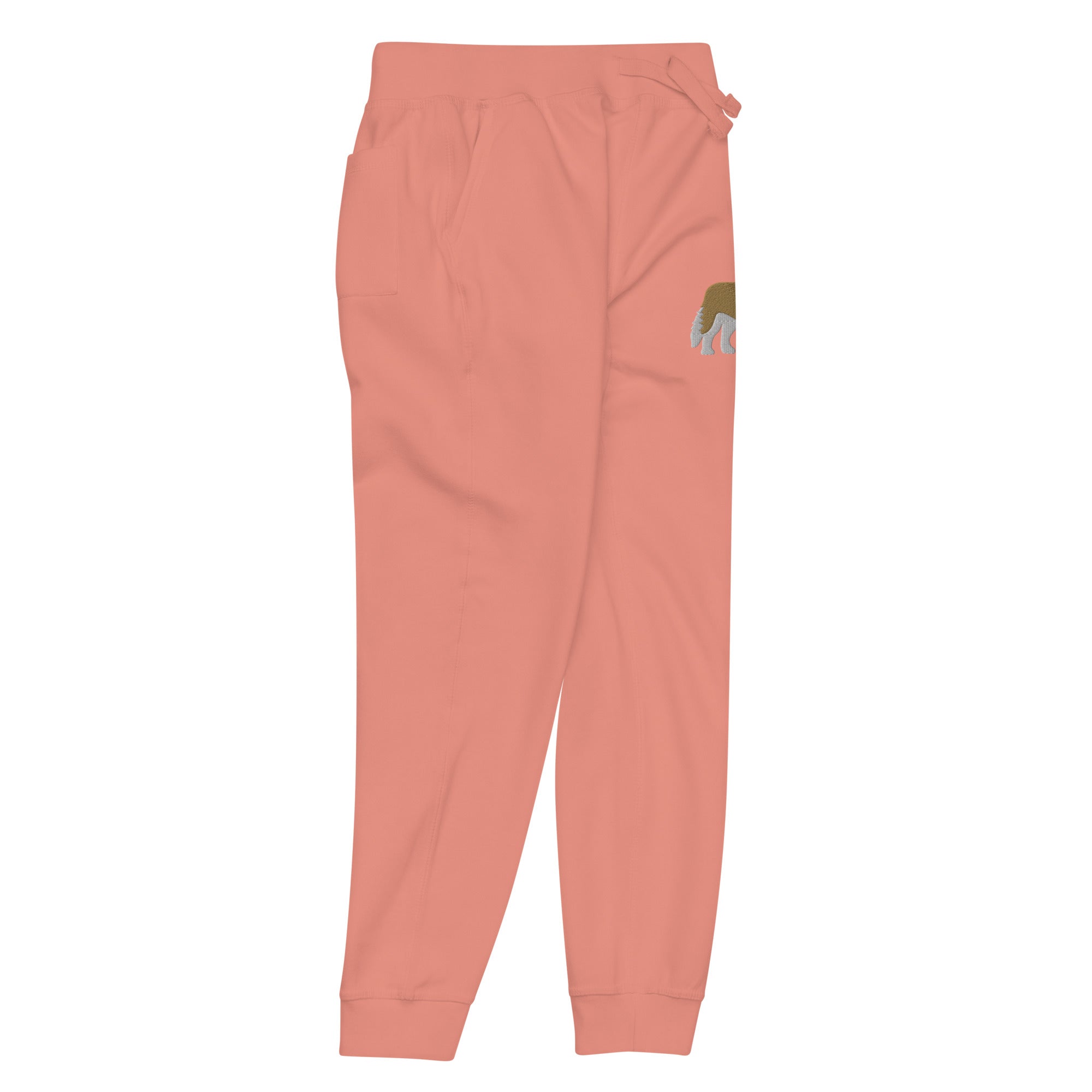 Embroidered Saint Bernard Fleece Sweatpants - Lucy + Norman