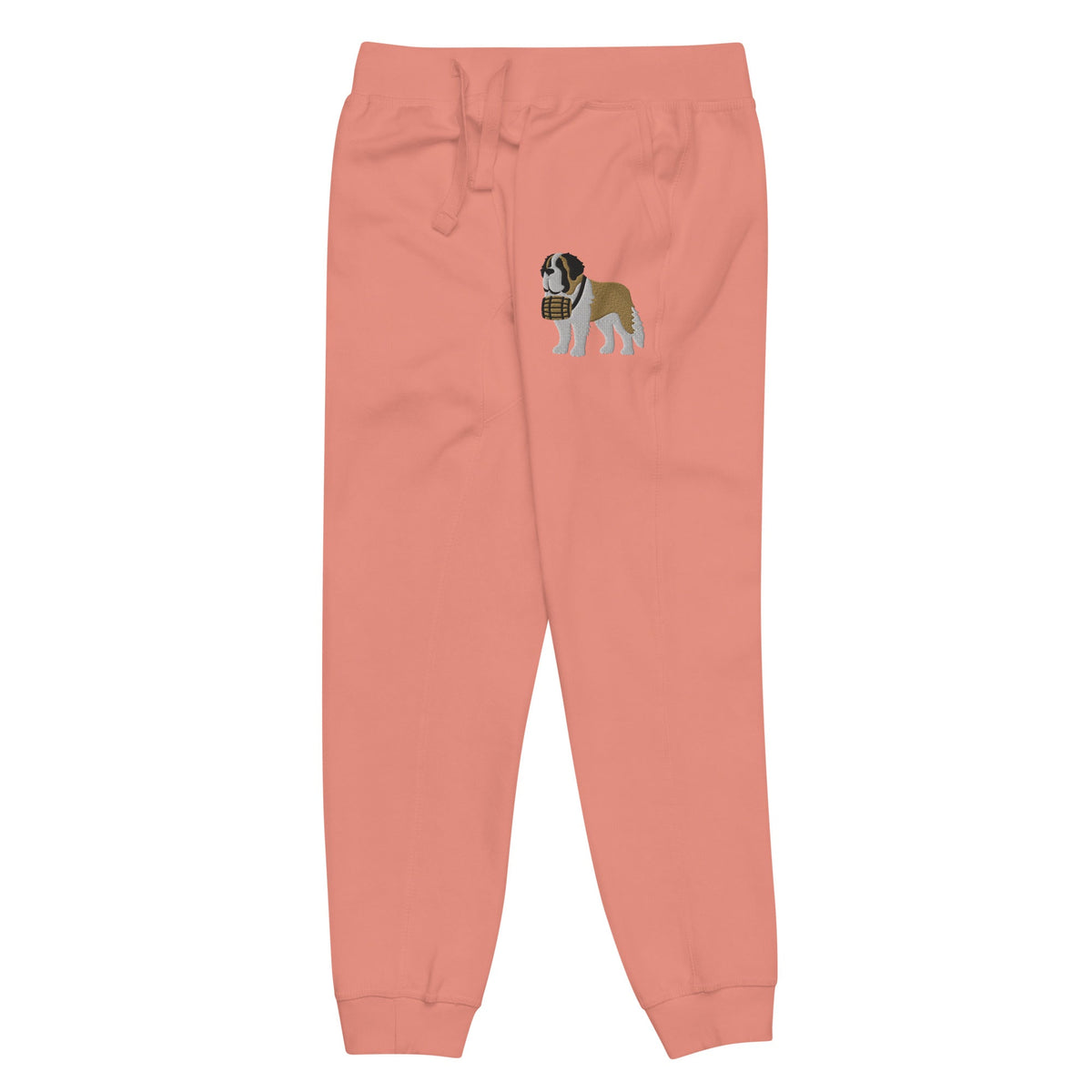 Embroidered Saint Bernard Fleece Sweatpants - Lucy + Norman