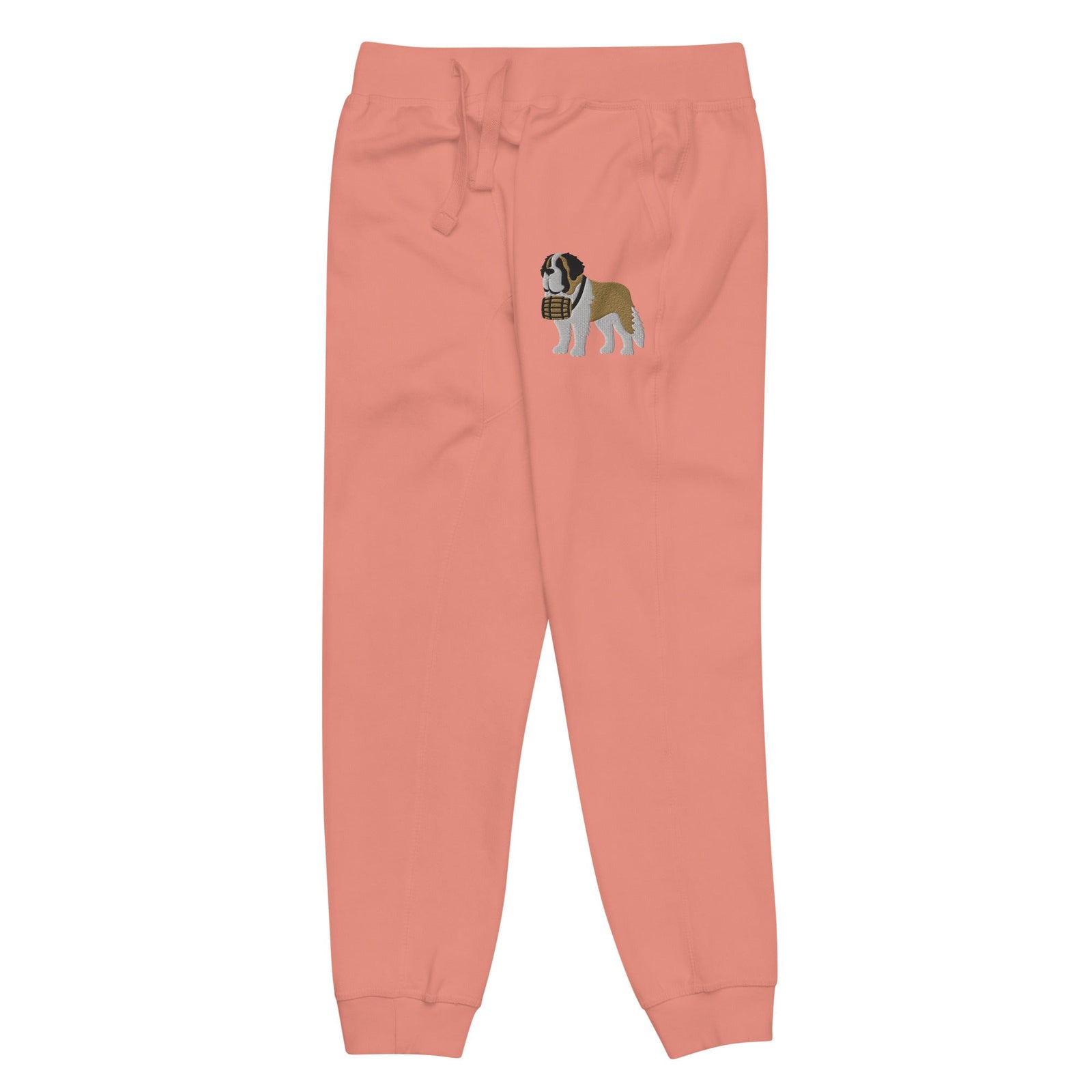 Embroidered Saint Bernard Fleece Sweatpants - Lucy + Norman