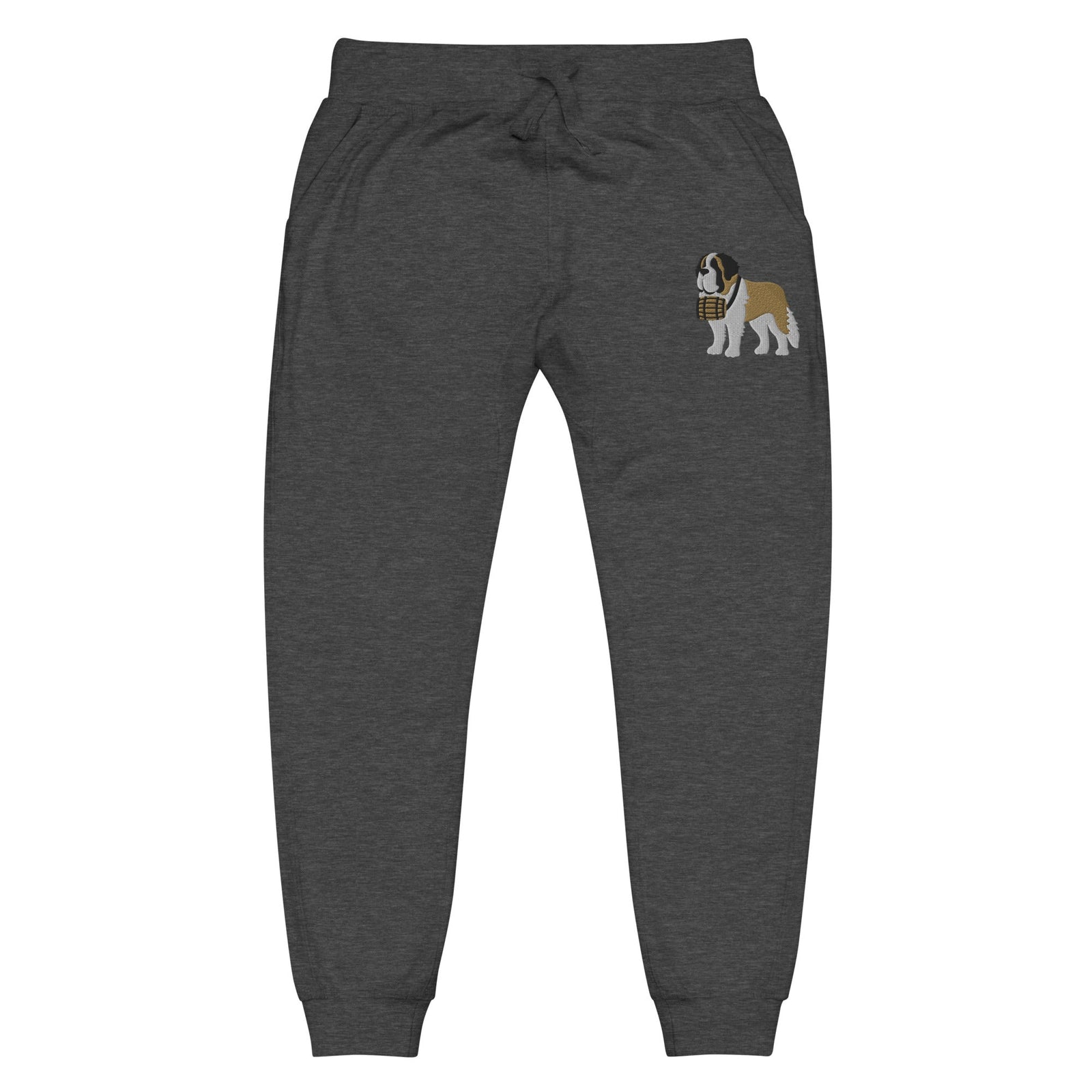 Embroidered Saint Bernard Fleece Sweatpants - Lucy + Norman