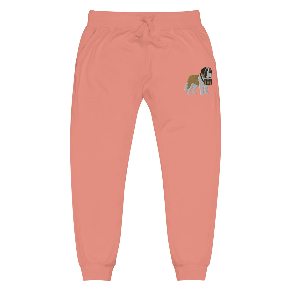 Embroidered Saint Bernard Fleece Sweatpants - Lucy + Norman