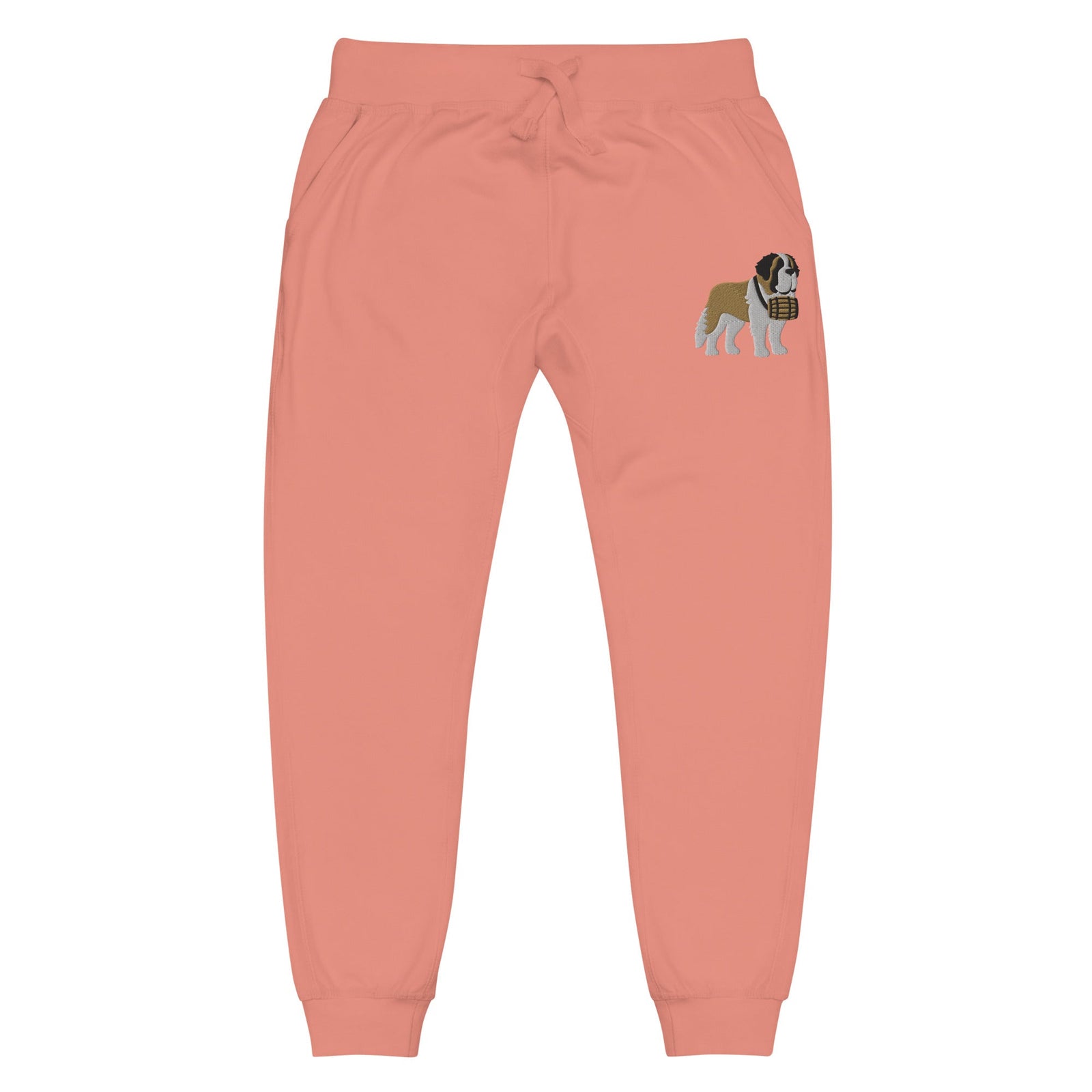 Embroidered Saint Bernard Fleece Sweatpants - Lucy + Norman