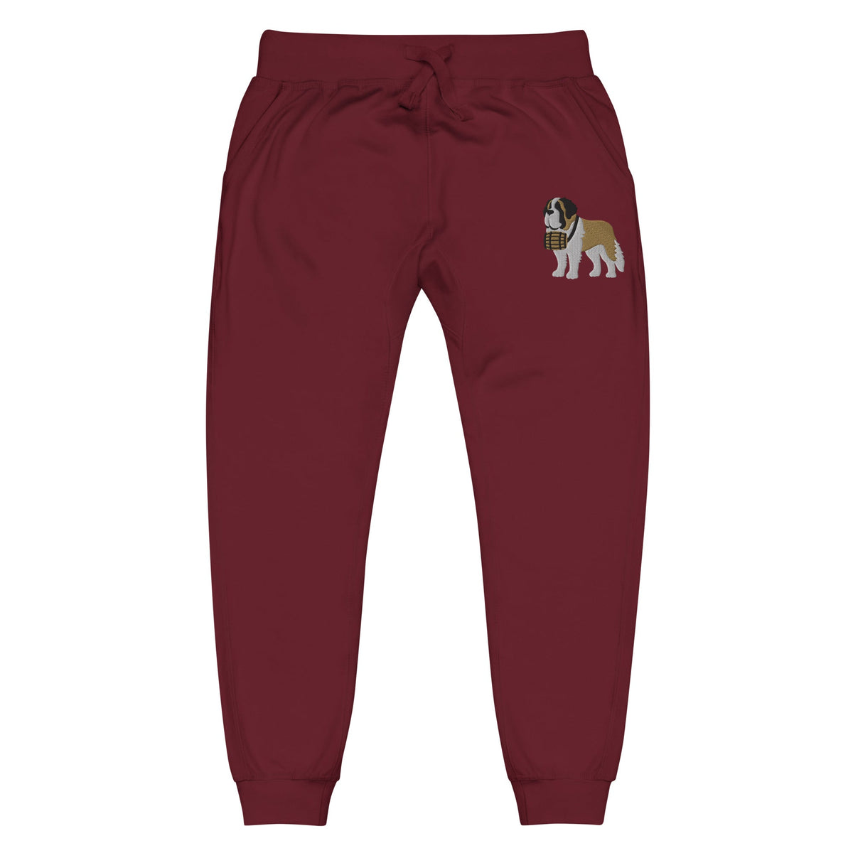Embroidered Saint Bernard Fleece Sweatpants - Lucy + Norman