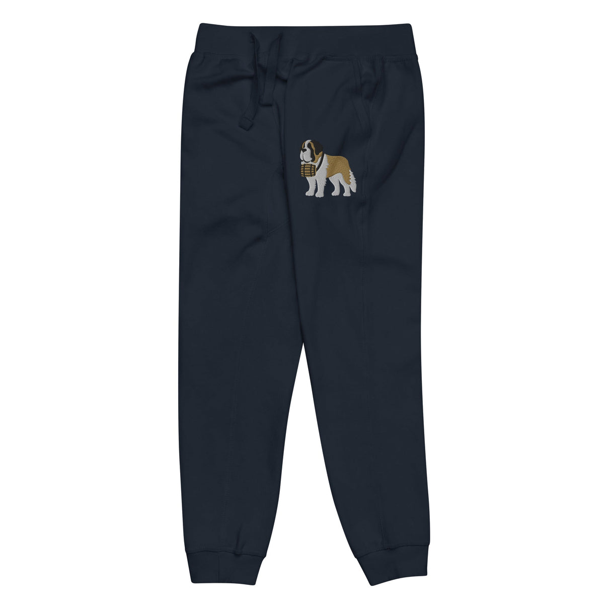 Embroidered Saint Bernard Fleece Sweatpants - Lucy + Norman