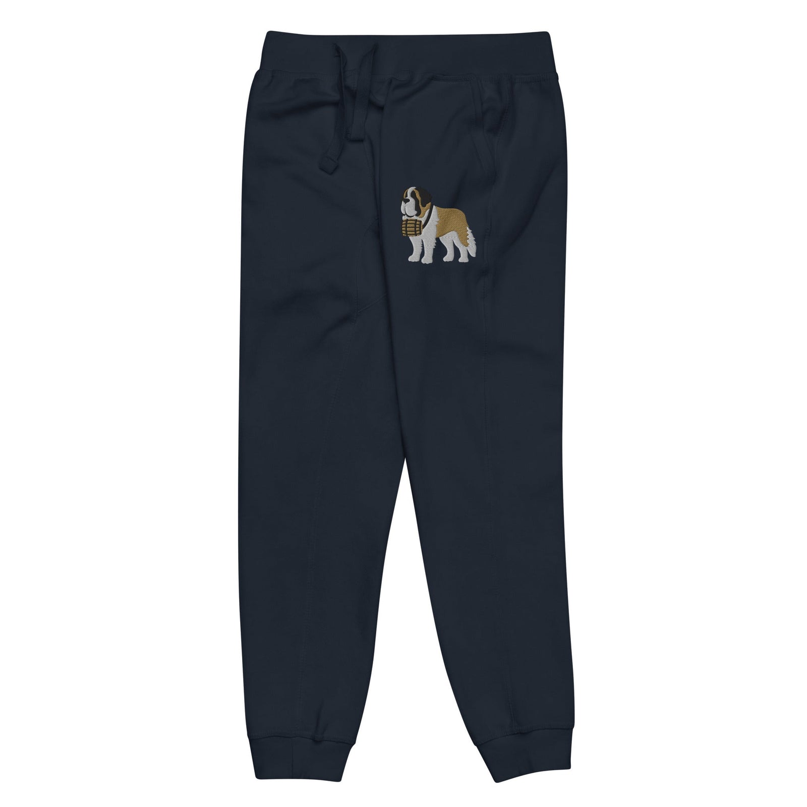 Embroidered Saint Bernard Fleece Sweatpants - Lucy + Norman