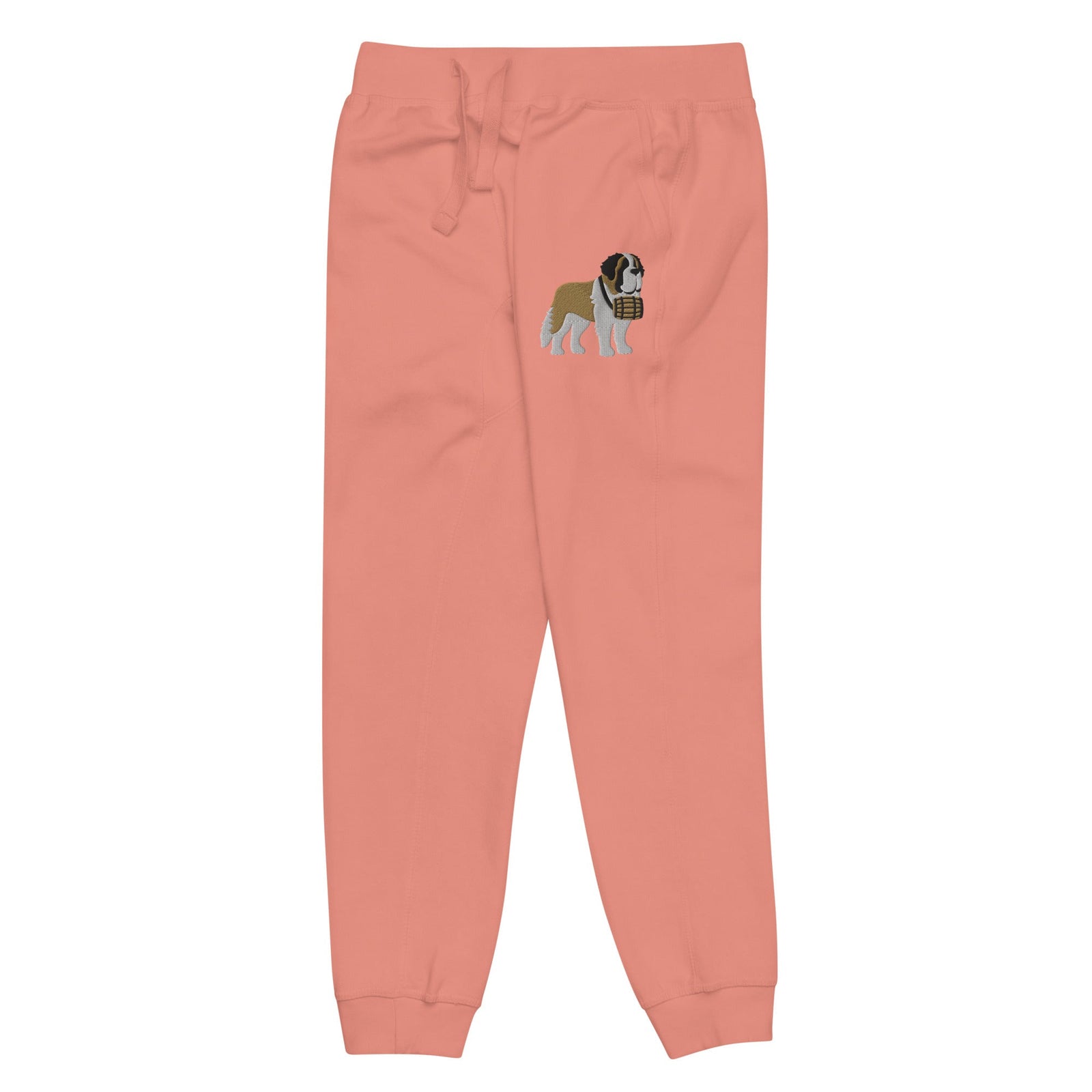 Embroidered Saint Bernard Fleece Sweatpants - Lucy + Norman