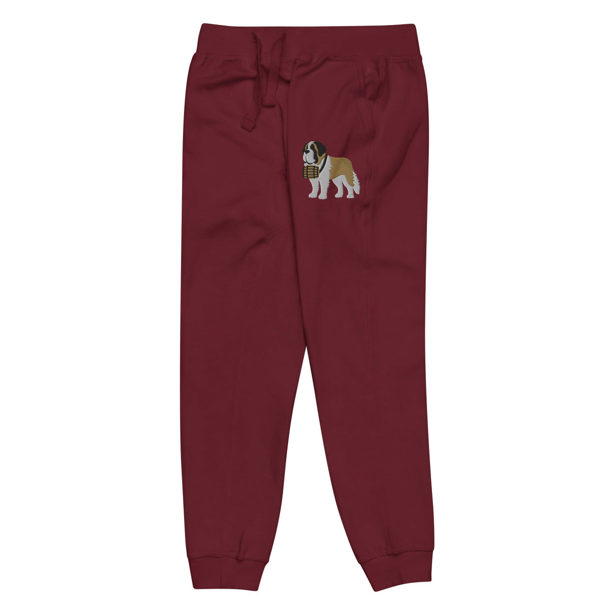 Embroidered Saint Bernard Fleece Sweatpants - Lucy + Norman