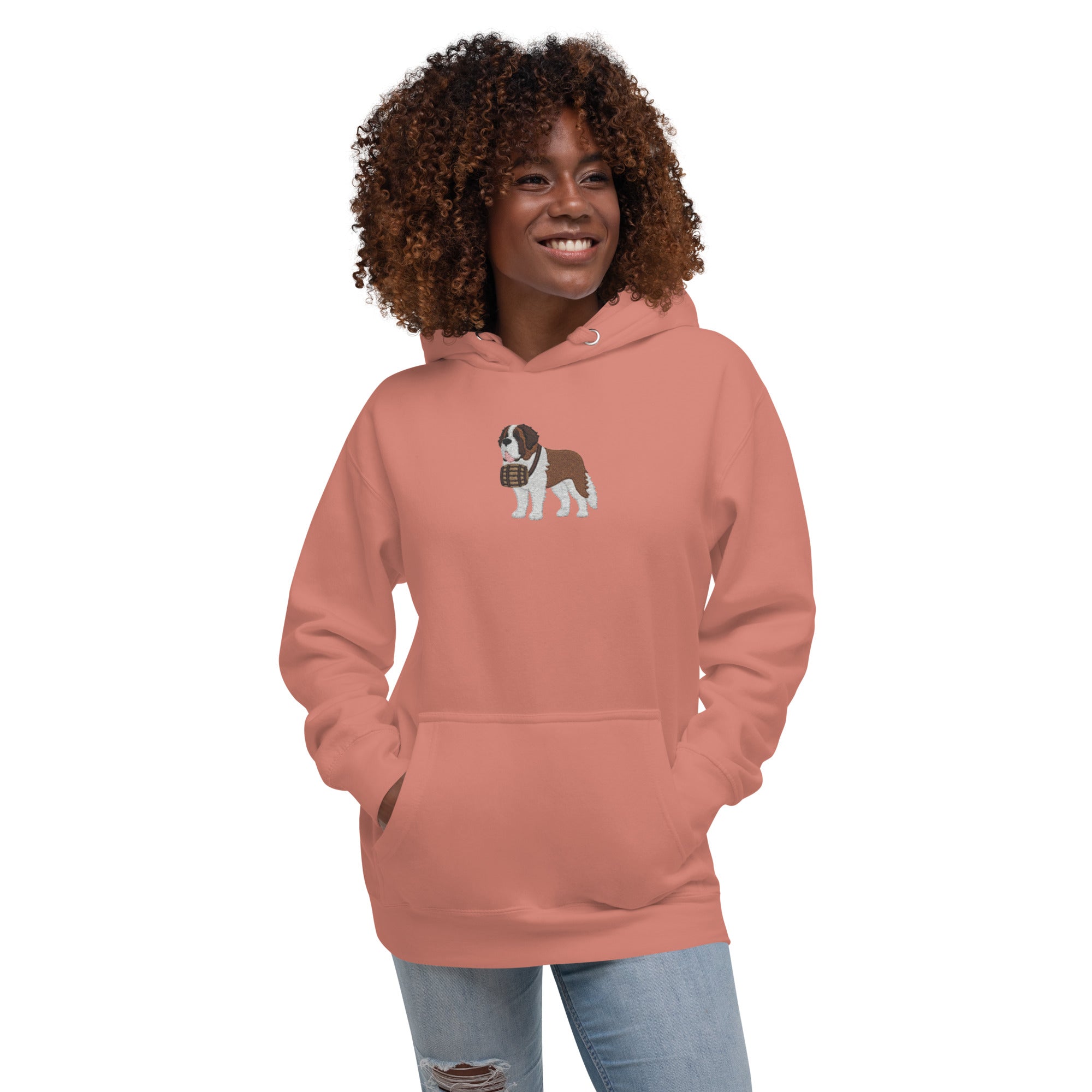 Embroidered Saint Bernard Hoodie - Lucy + Norman